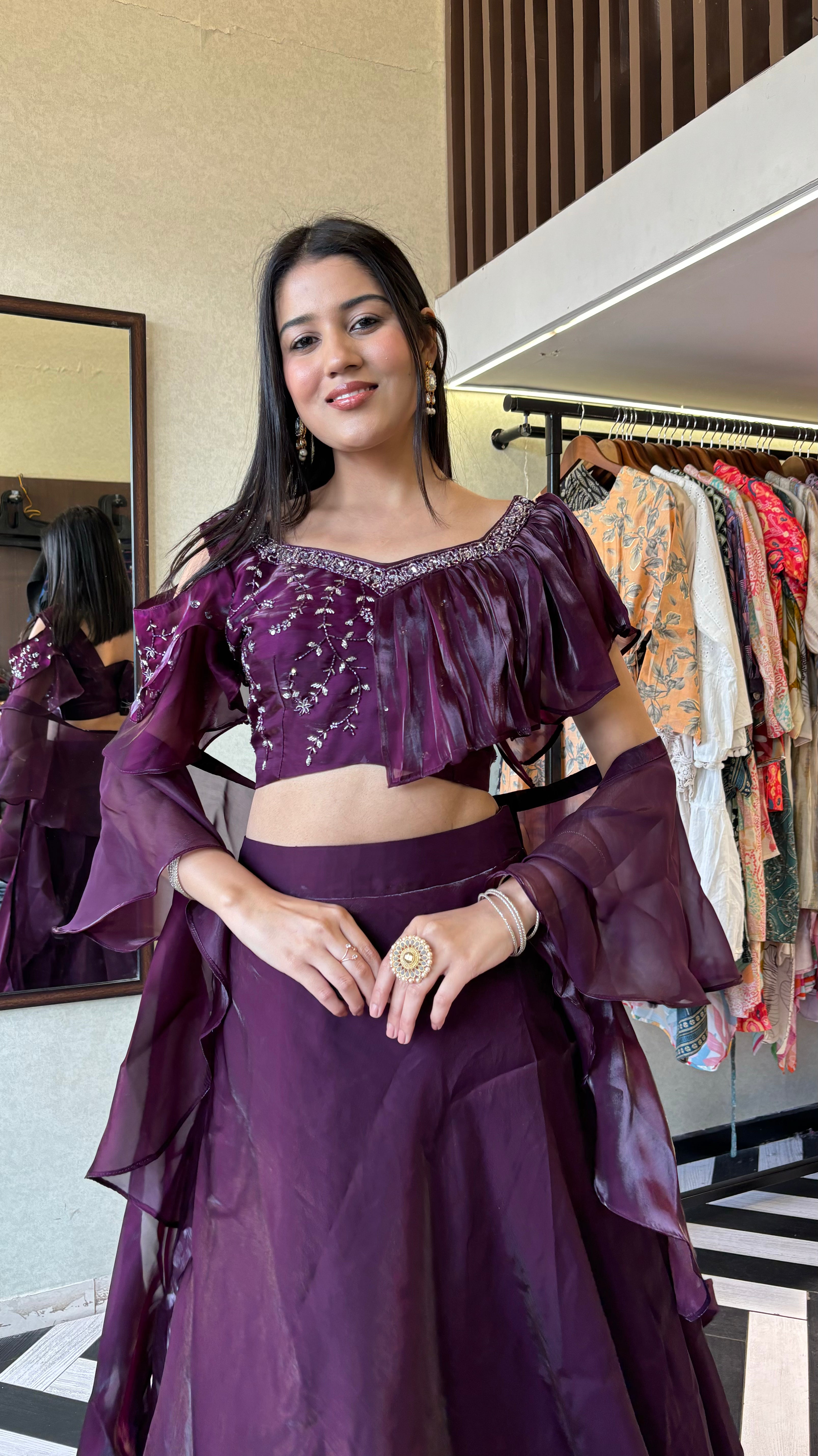 Image of Pure Jimi Chu Indo Western Piece with Hand work