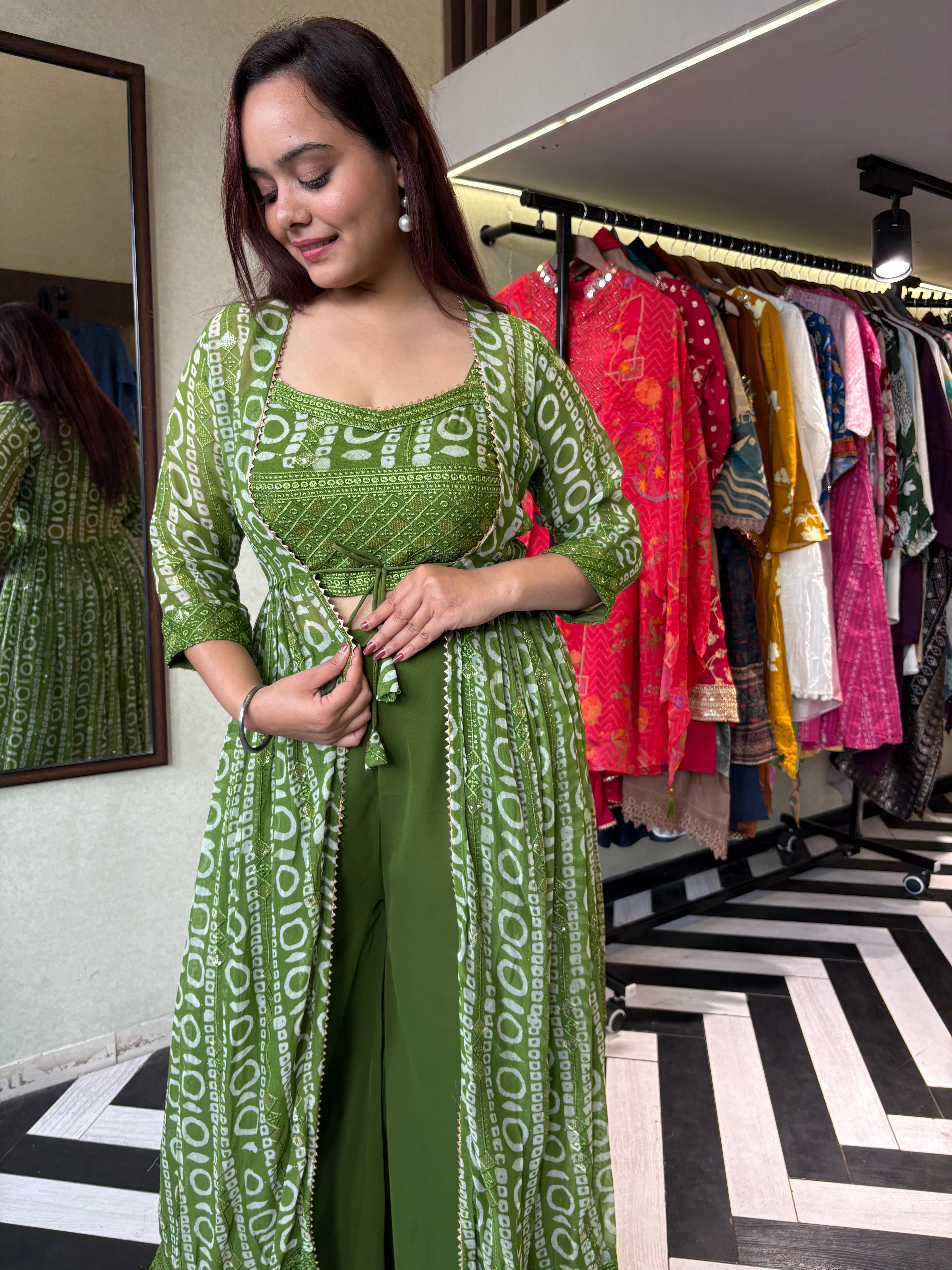 Image of Pure Georgette 3 Piece with Hand work