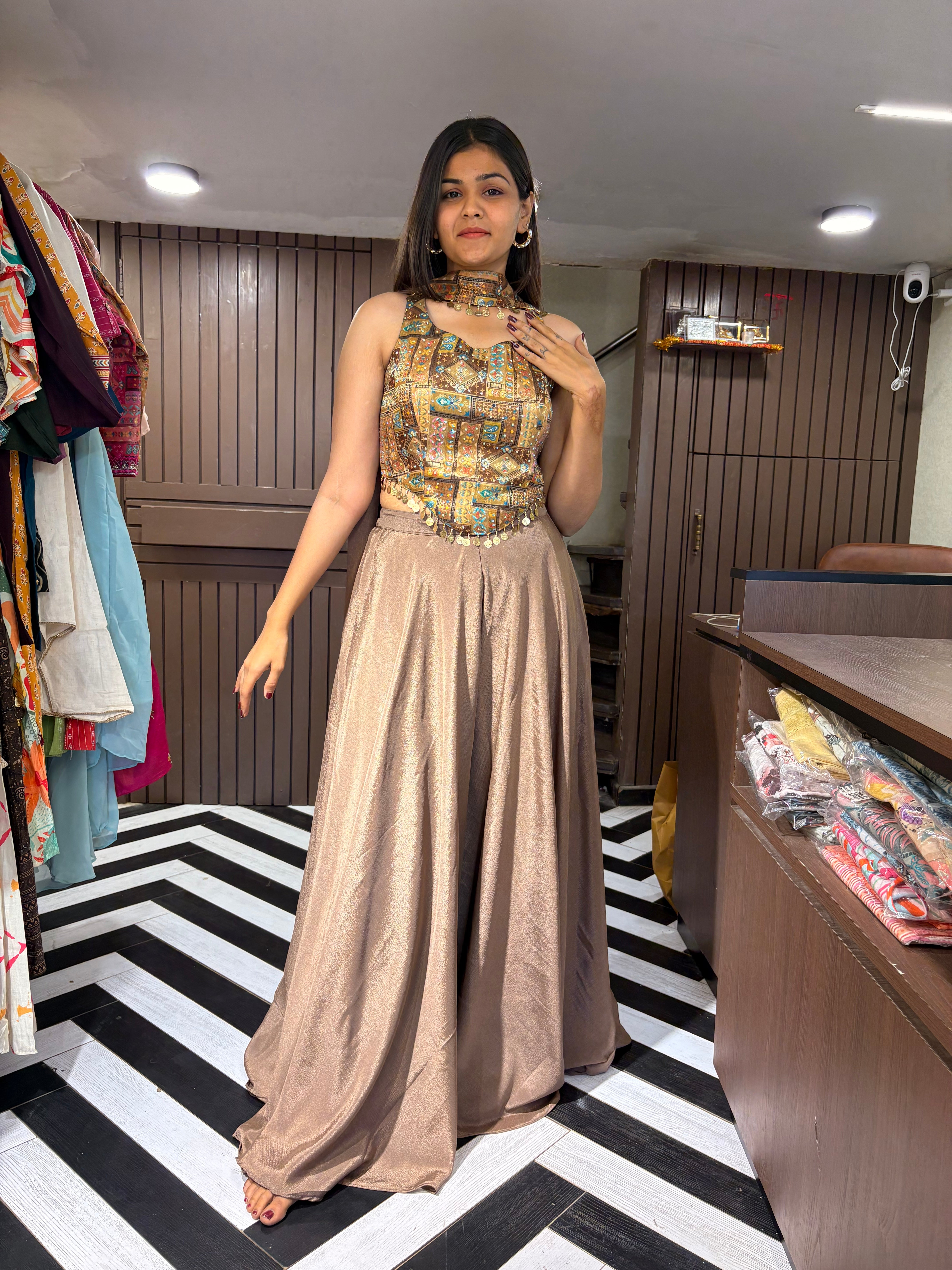 Pure Georgette Indo western 3 Piece