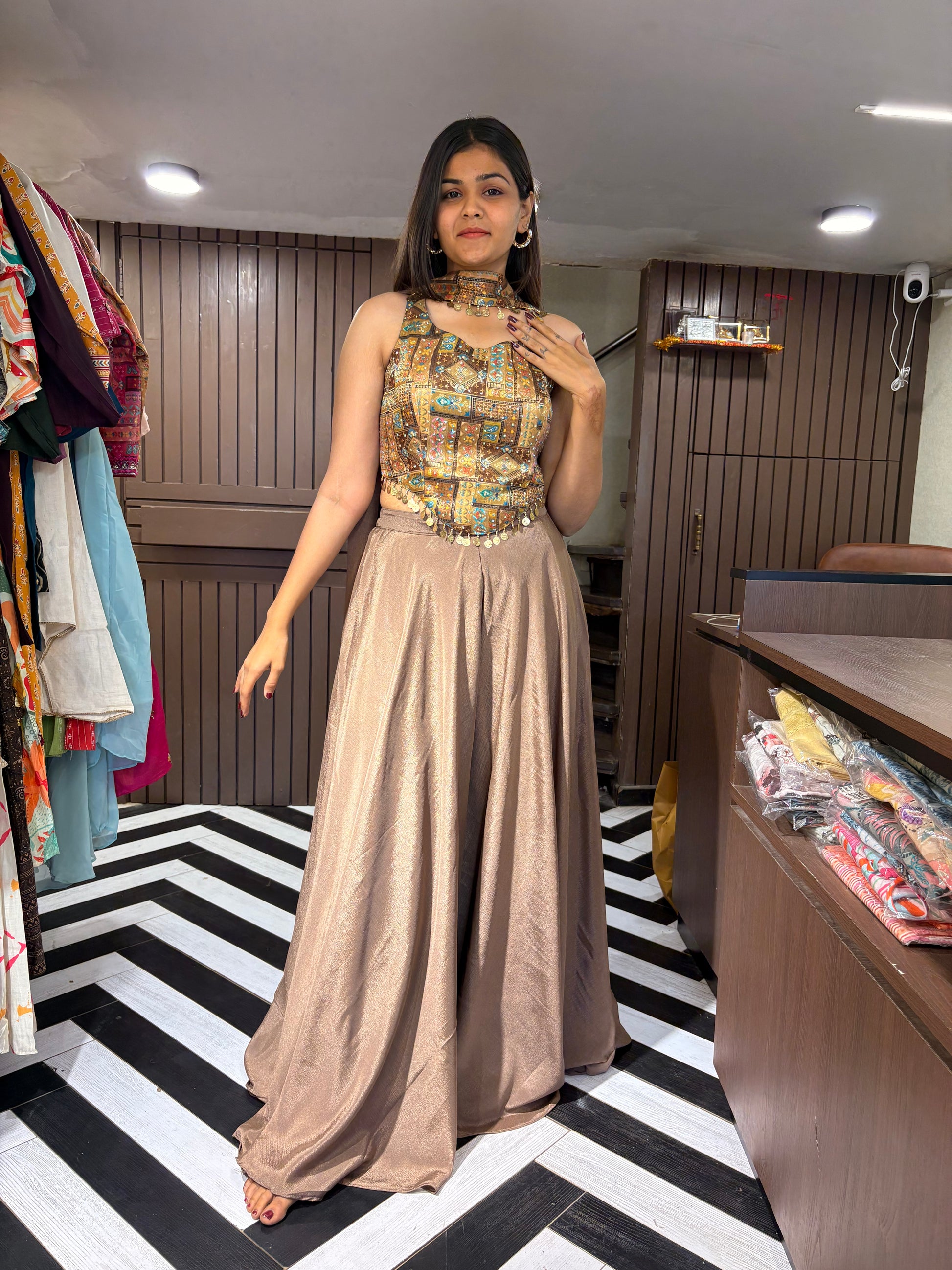 Pure Georgette Indo western 3 Piece