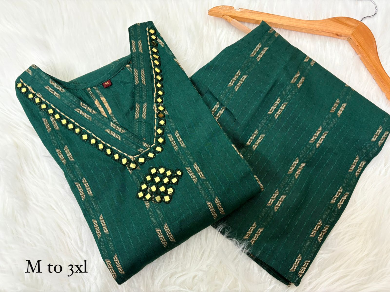 Image of Pure Cotton 2 Piece Sleeveless Coord Set with original mirror work