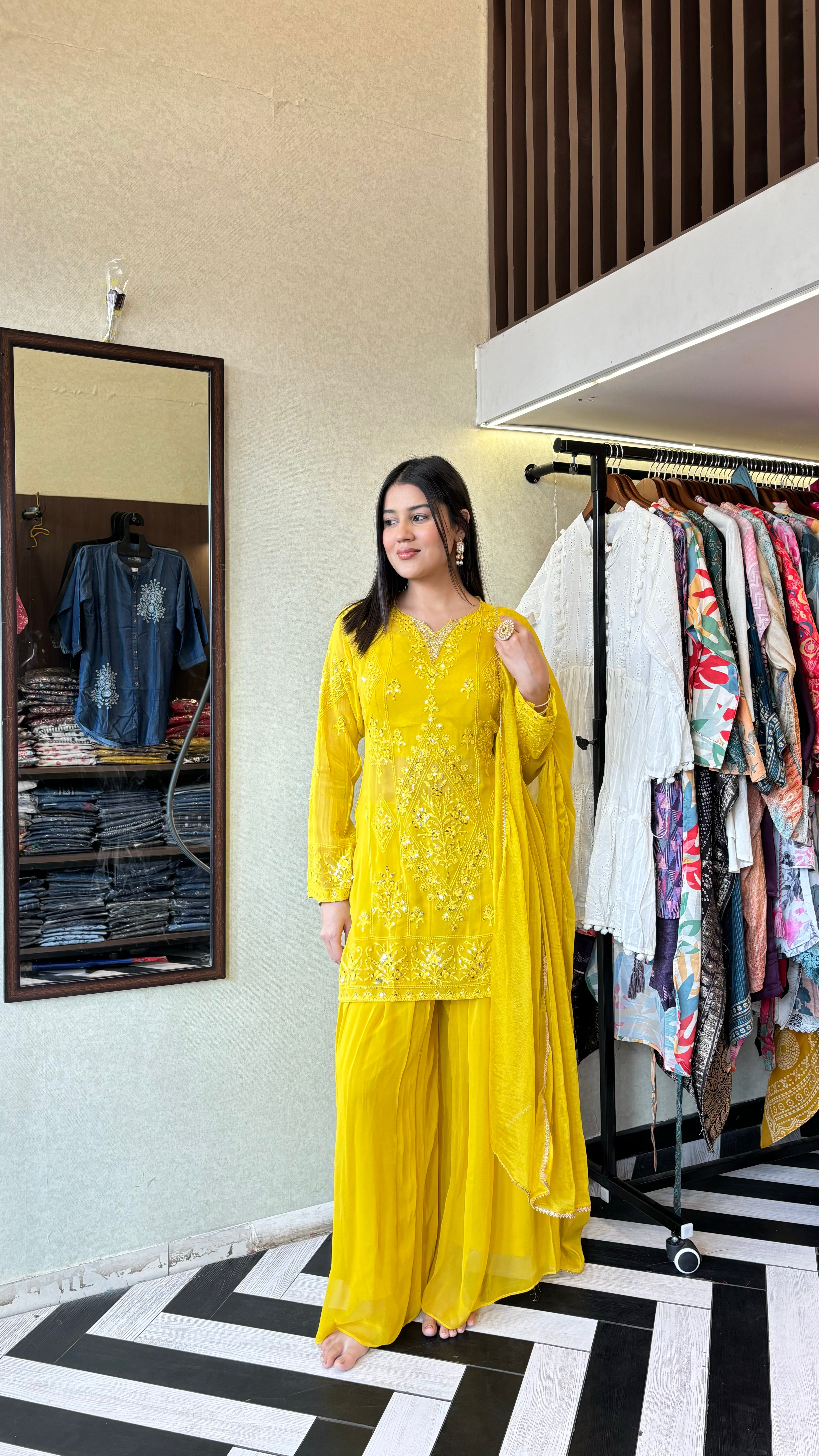 Image of Pure Shimmer 3 Piece with Hand work