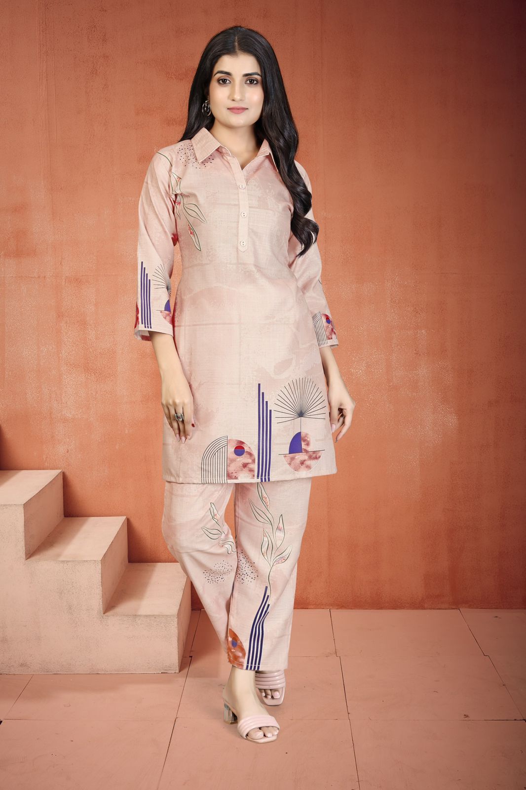 Pure Cotton linen Coord Set with cotton Lining