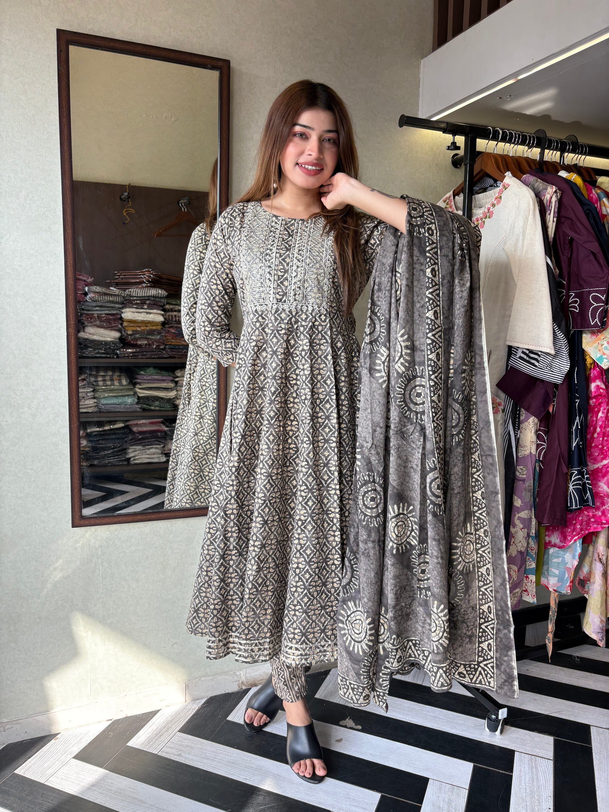 Pure Cotton Kurti Set with Designer Print