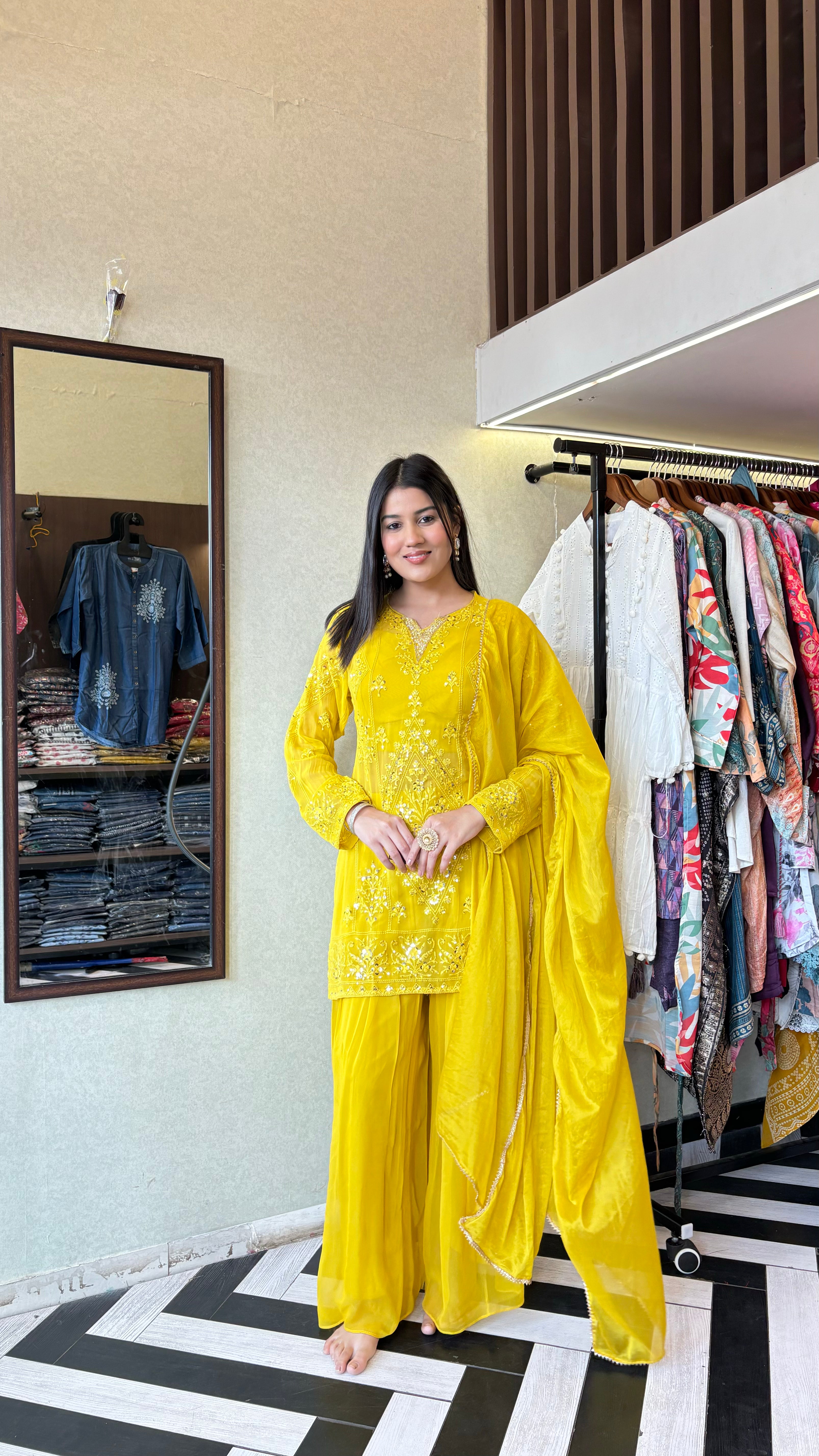 Image of Pure Shimmer 3 Piece with Hand work