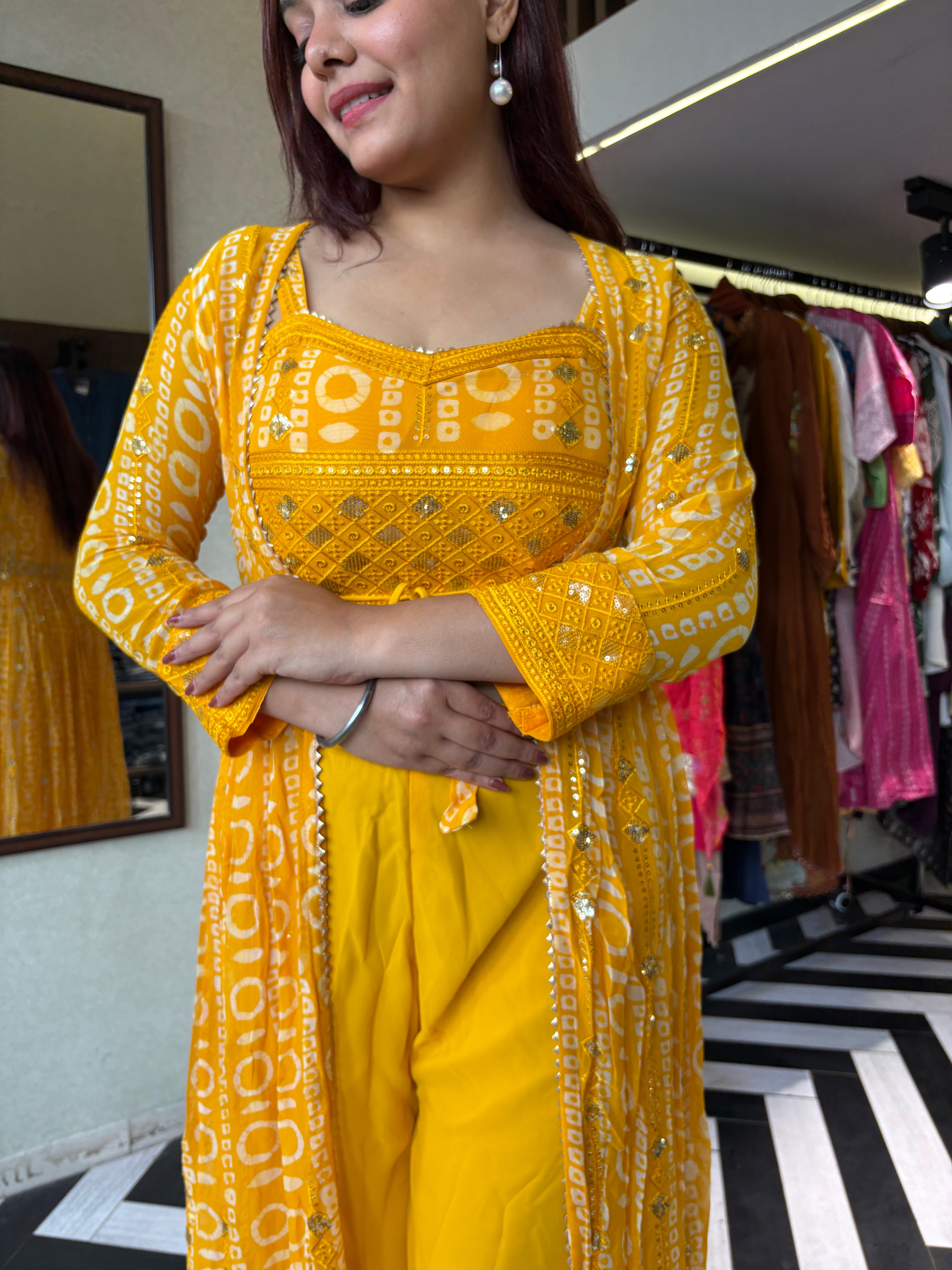 Pure Georgette 3 Piece with Hand work