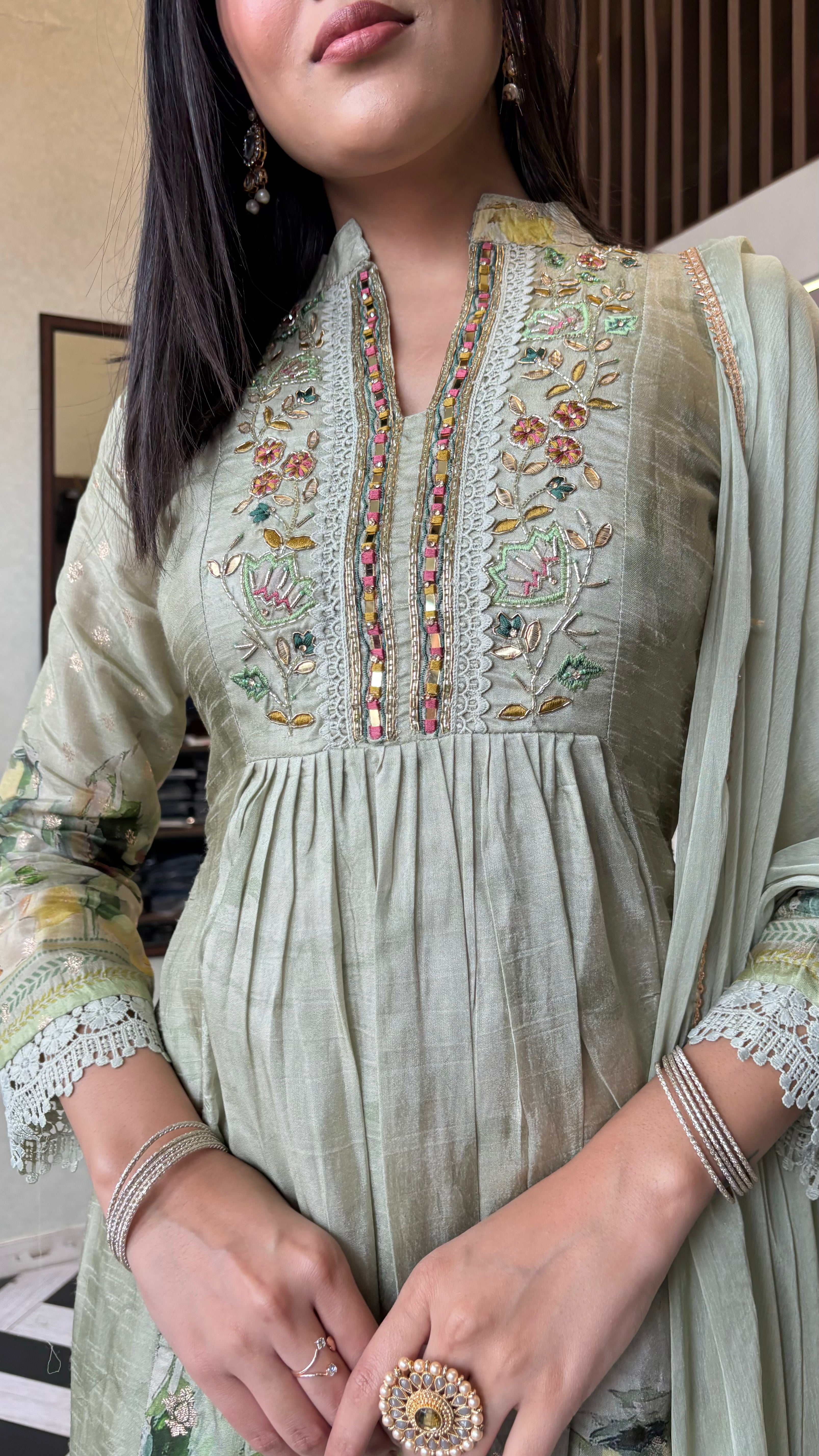 Image of Pure Georgette 3 Piece with Hand work