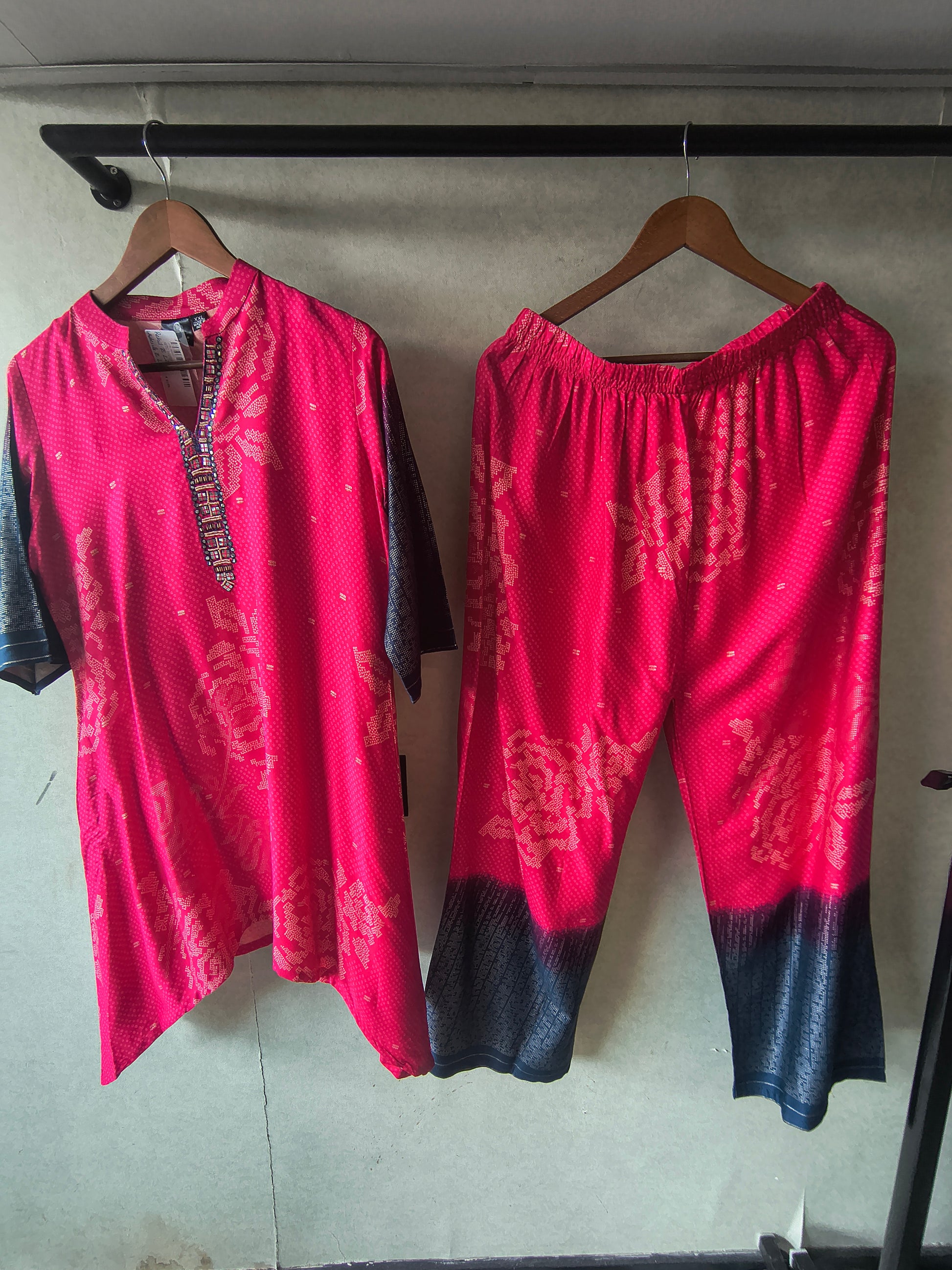 Fuchsia Ikat Fusion Co-Ord Set