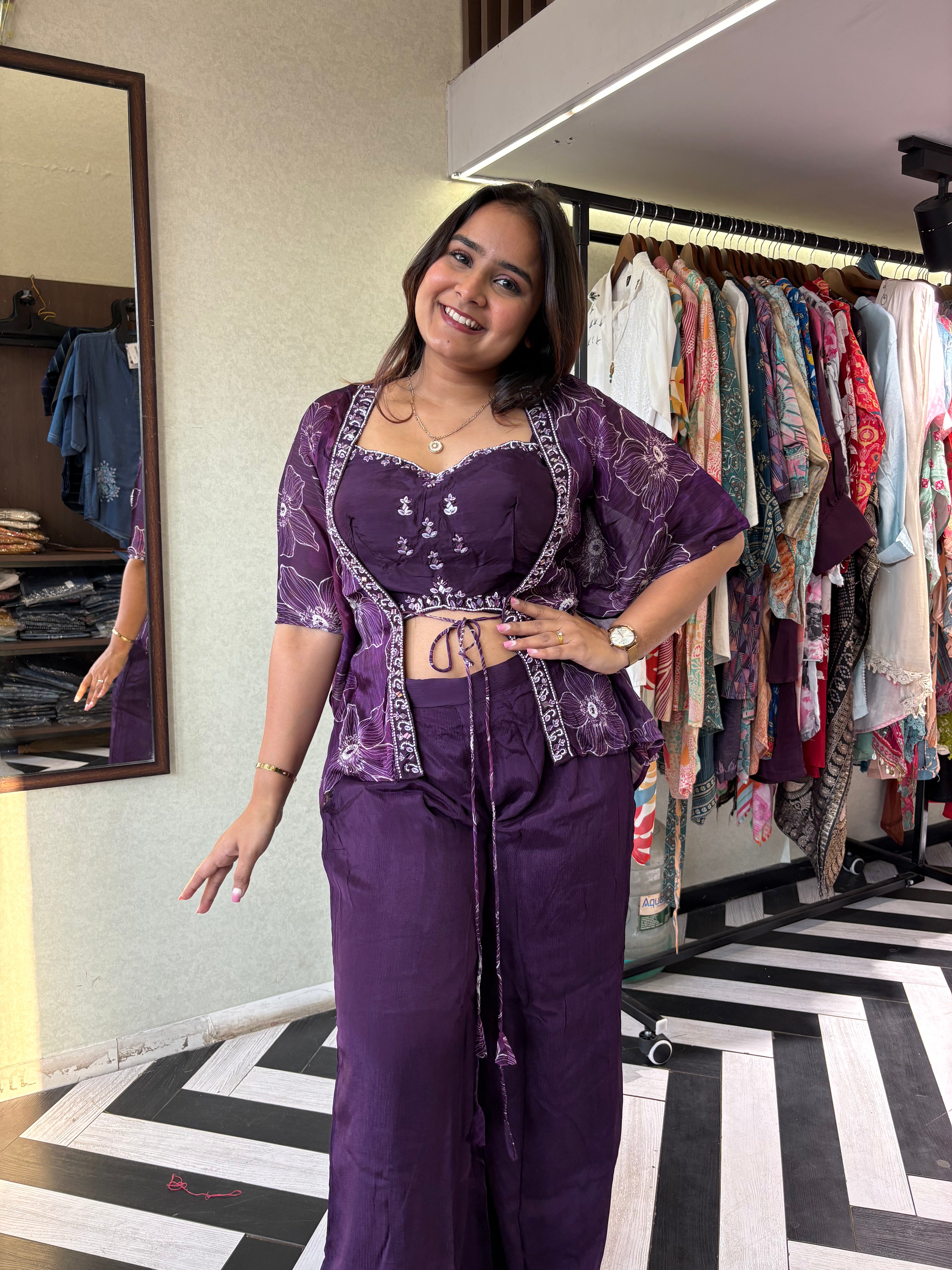 Image of Pure Shimmer 3 Piece with Hand work