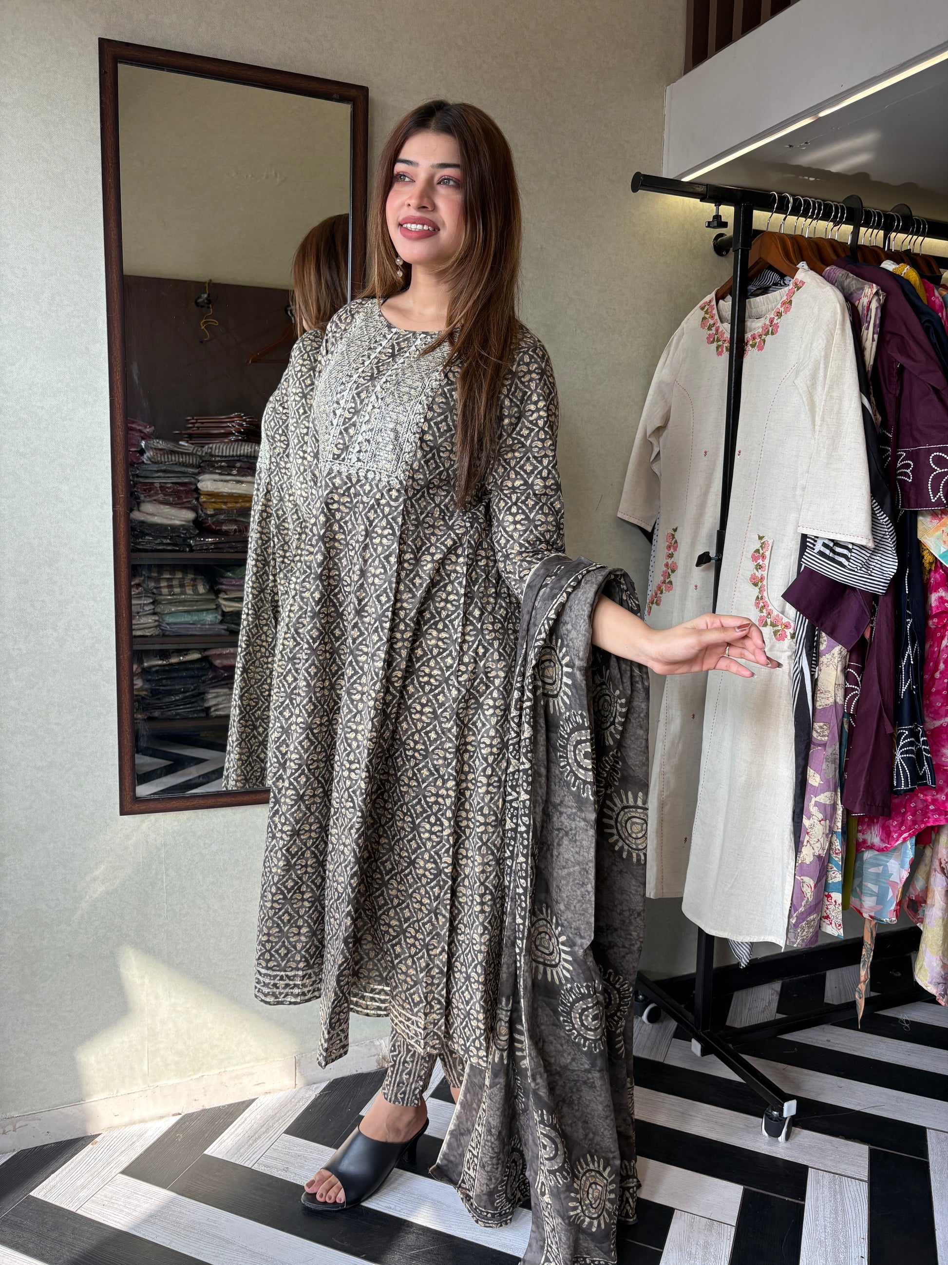 Pure Cotton Kurti Set with Designer Print