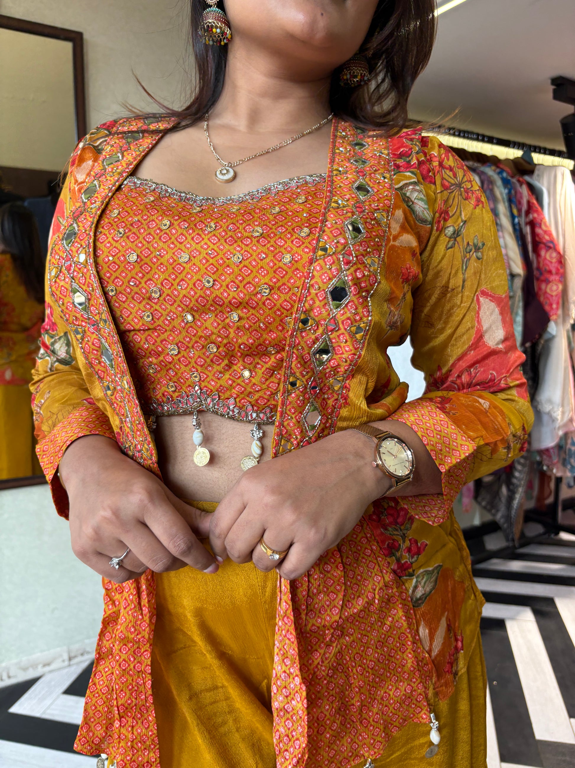 Pure Chinnon 3 Piece with Hand work