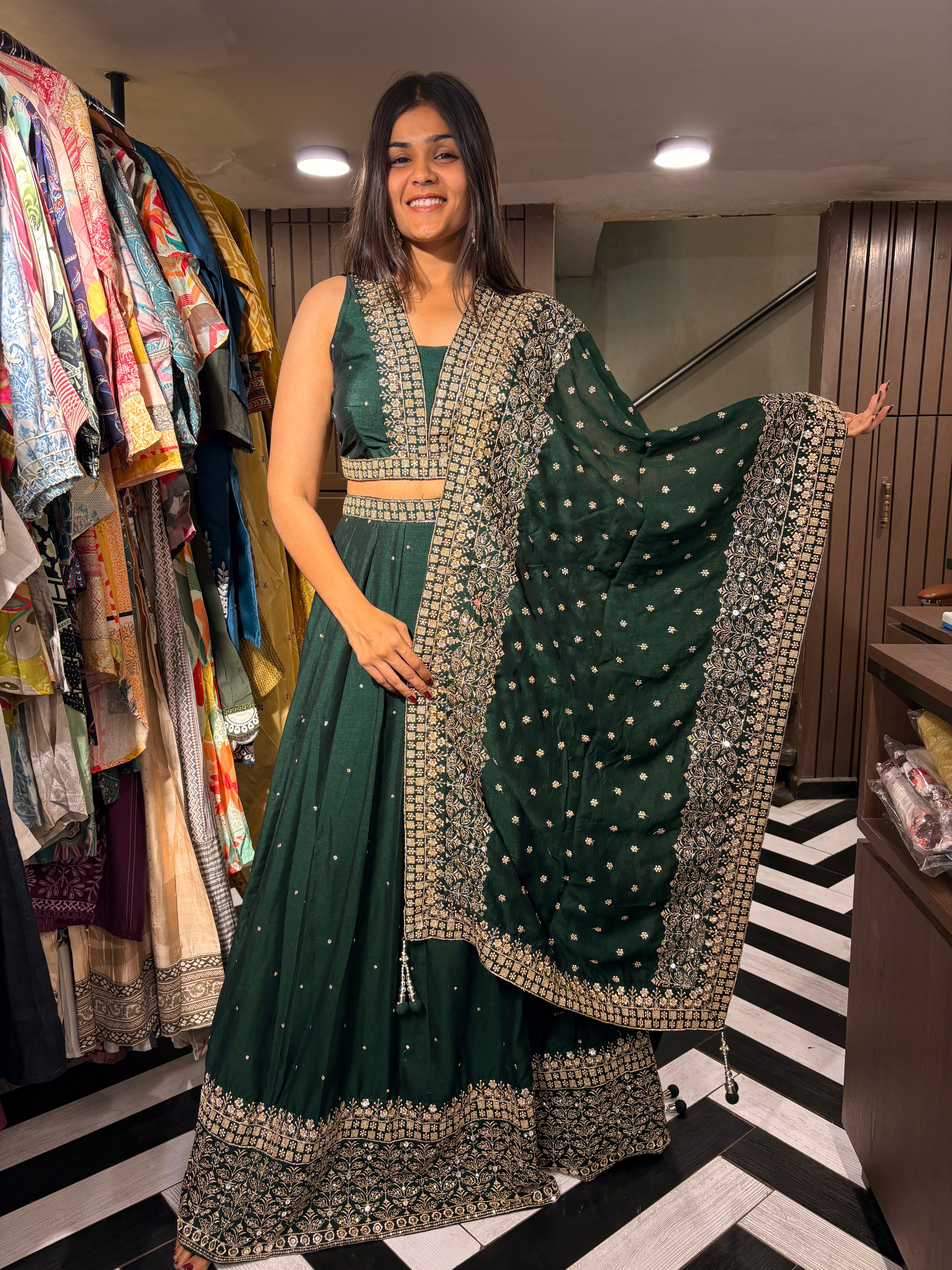 Image of Pure Silk 3 Piece Indo western