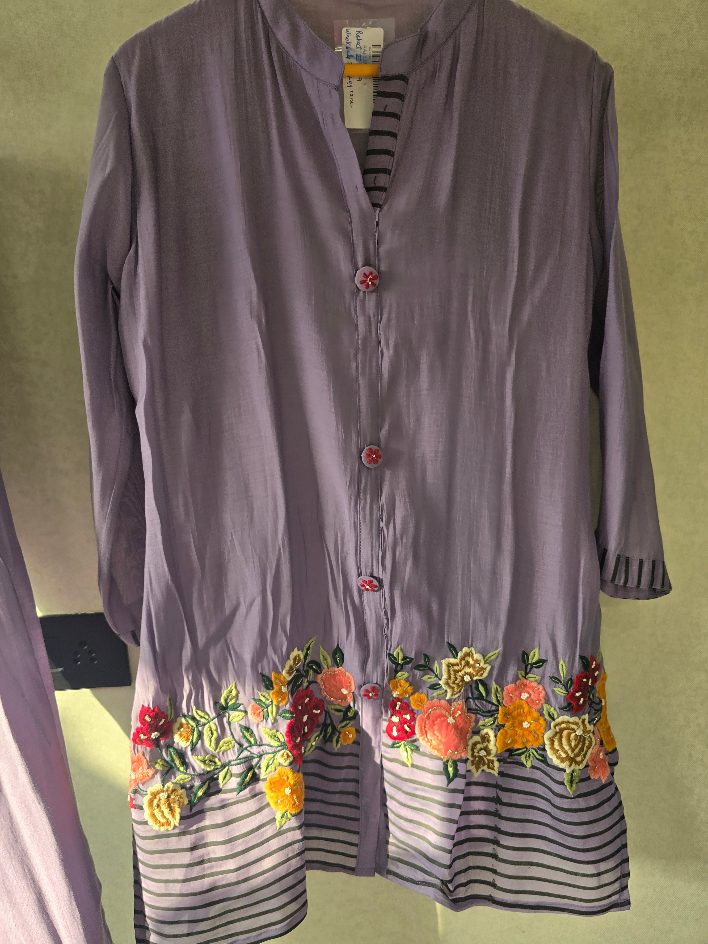 Image of Lavender Floral Embroidered Co-Ord Set