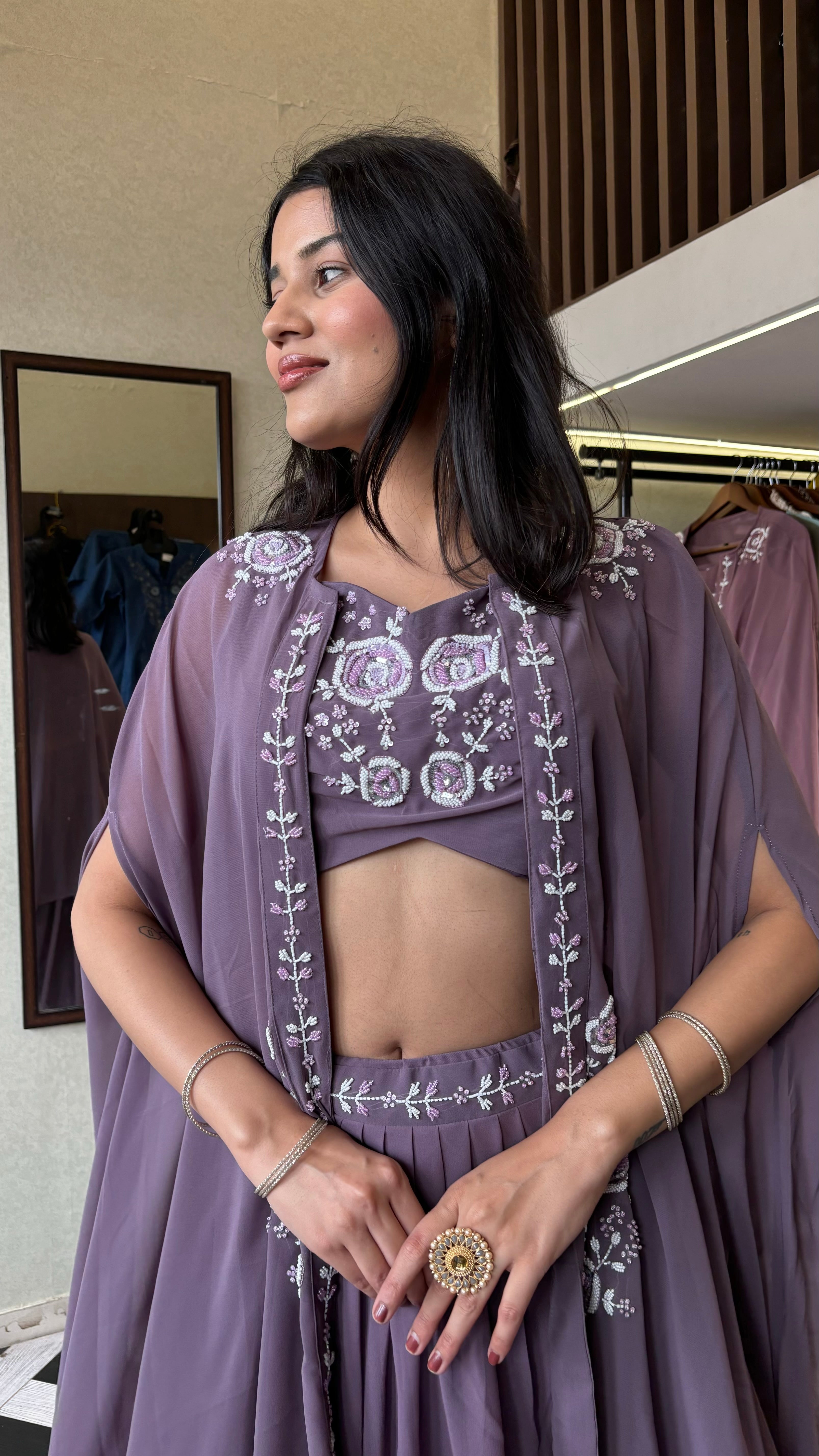 Image of Pure Georgette Set 3 Piece with Gown