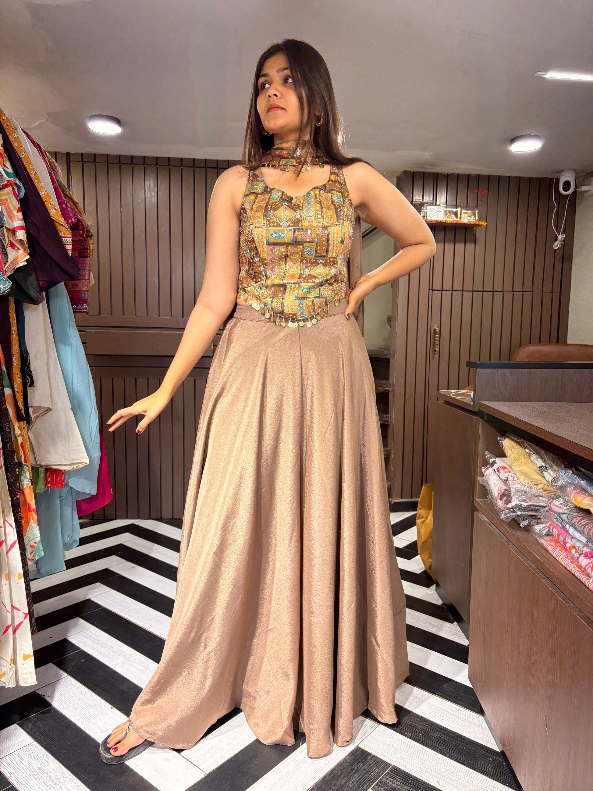 Pure Georgette Indo western 3 Piece