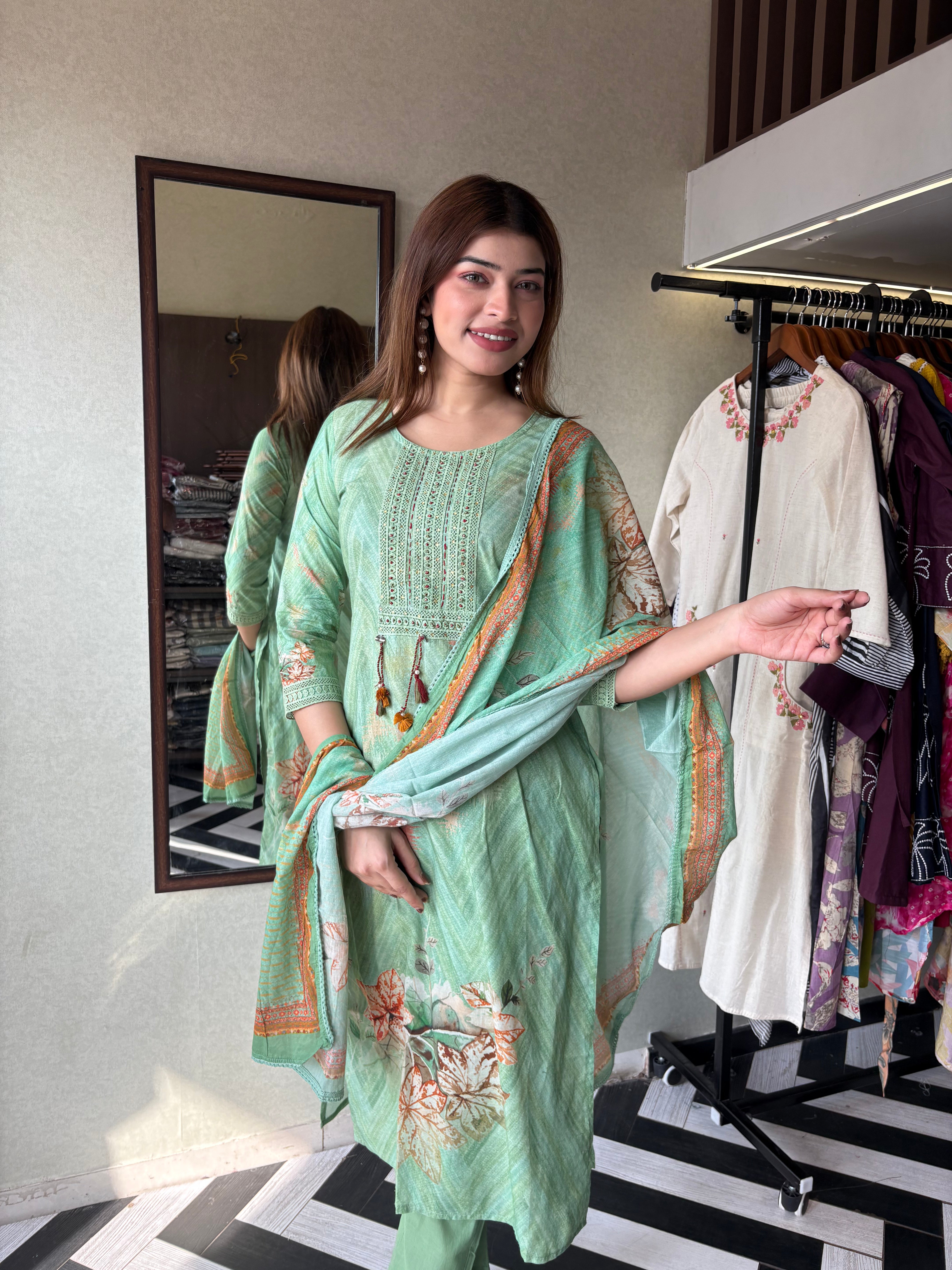 Image of Pure Cotton Designer Kurti Sets