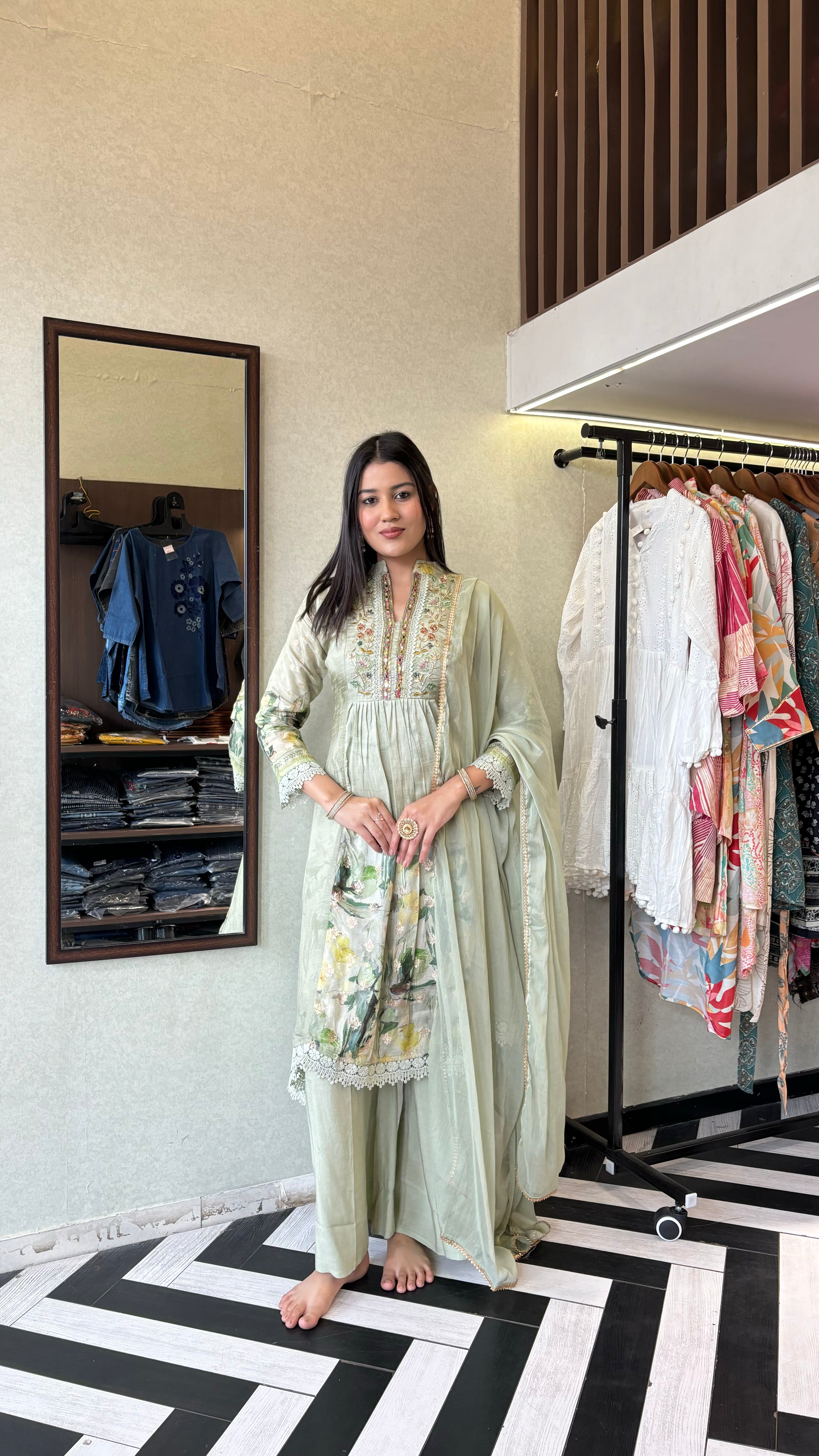 Pure Georgette 3 Piece with Hand work