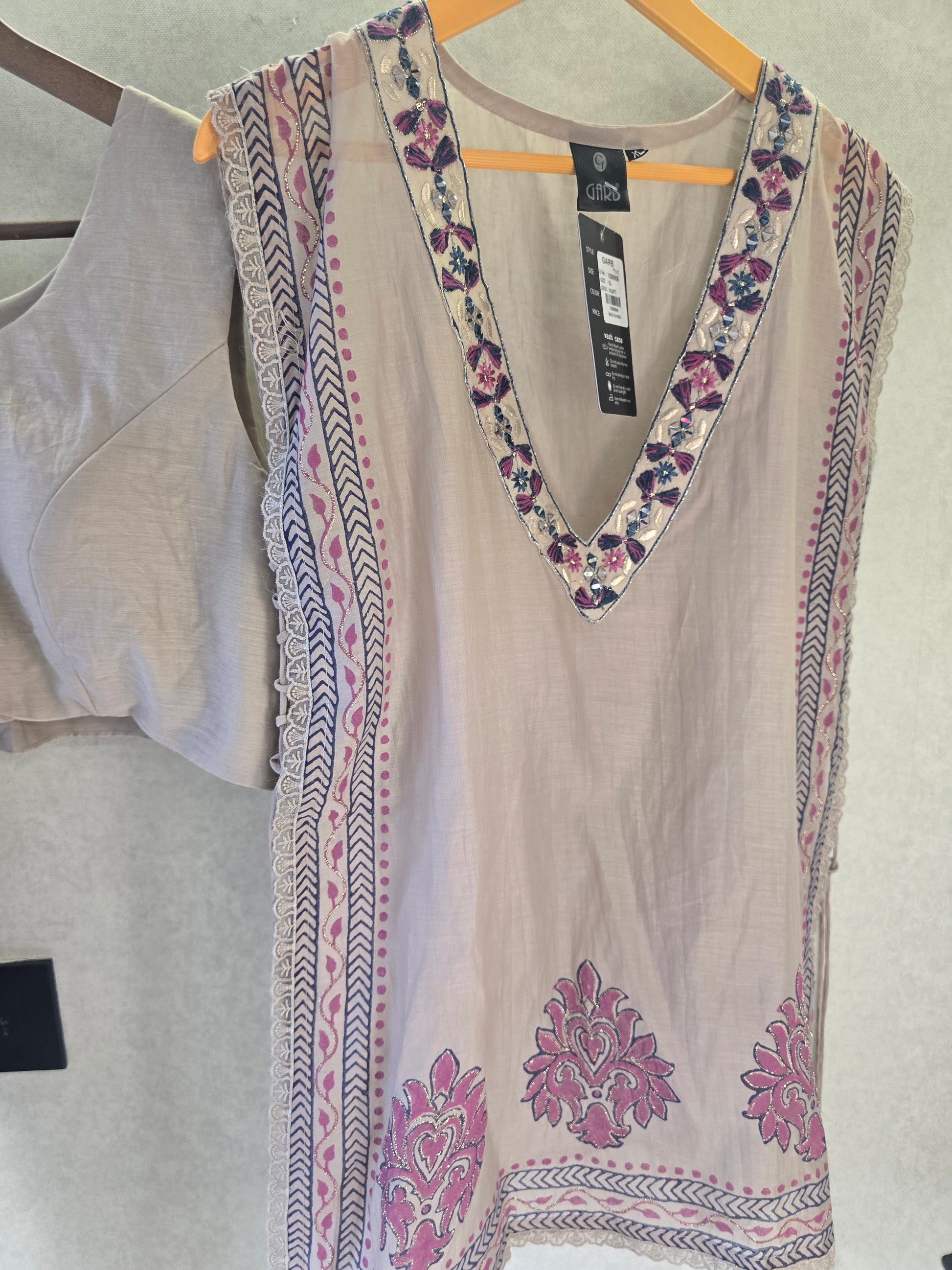 Lavender Handblock Print Cape Style Co-Ord Set