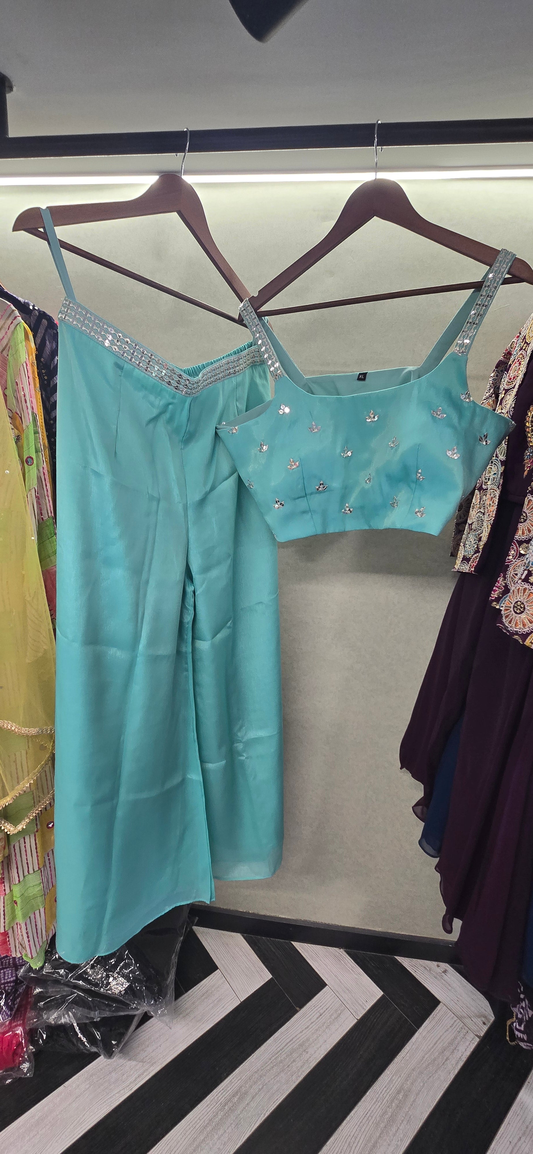 Designer Indo Western Shimmer Fabric 3 piece