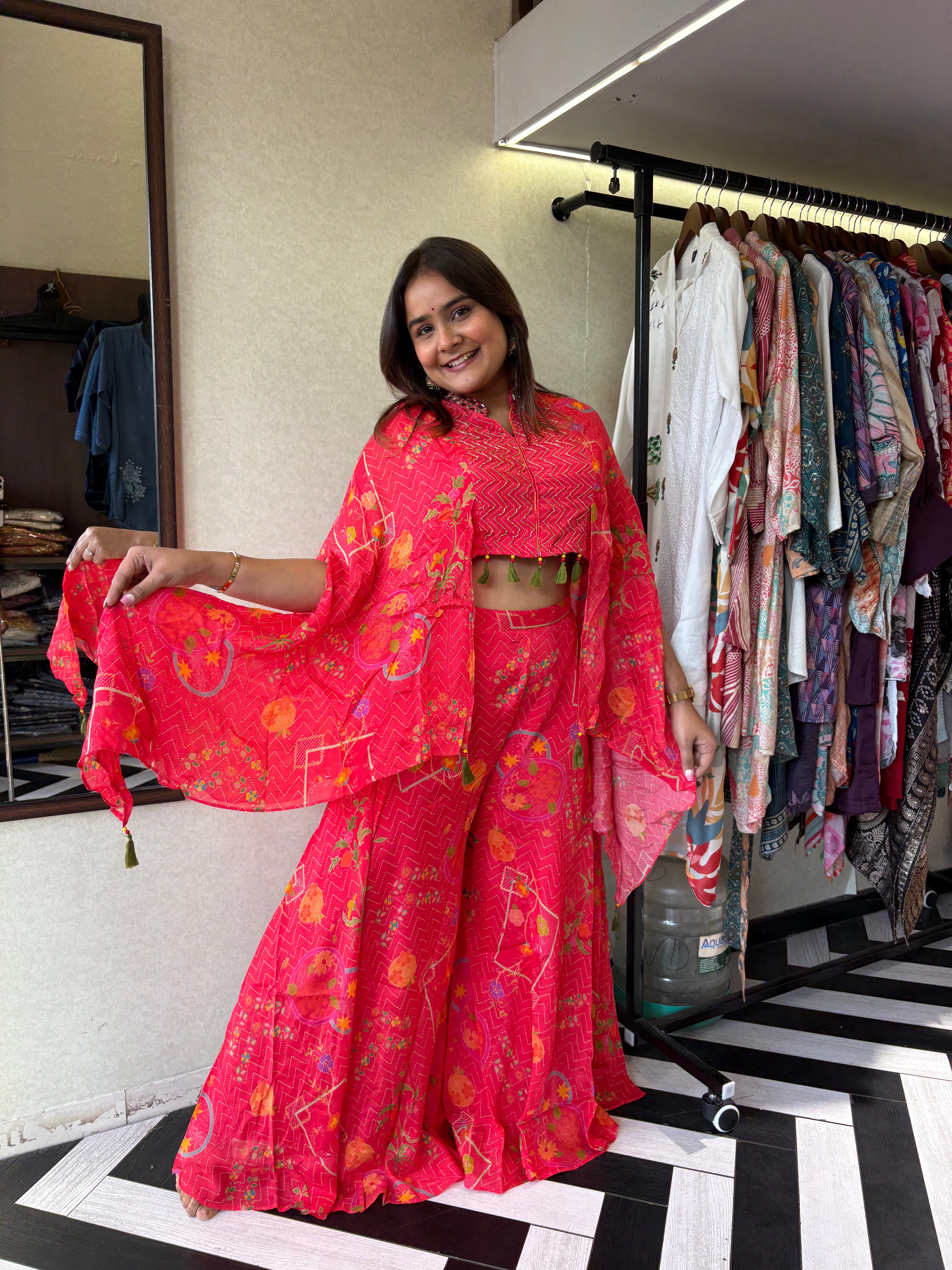 Pure Chinnon 3 Piece with Hand work