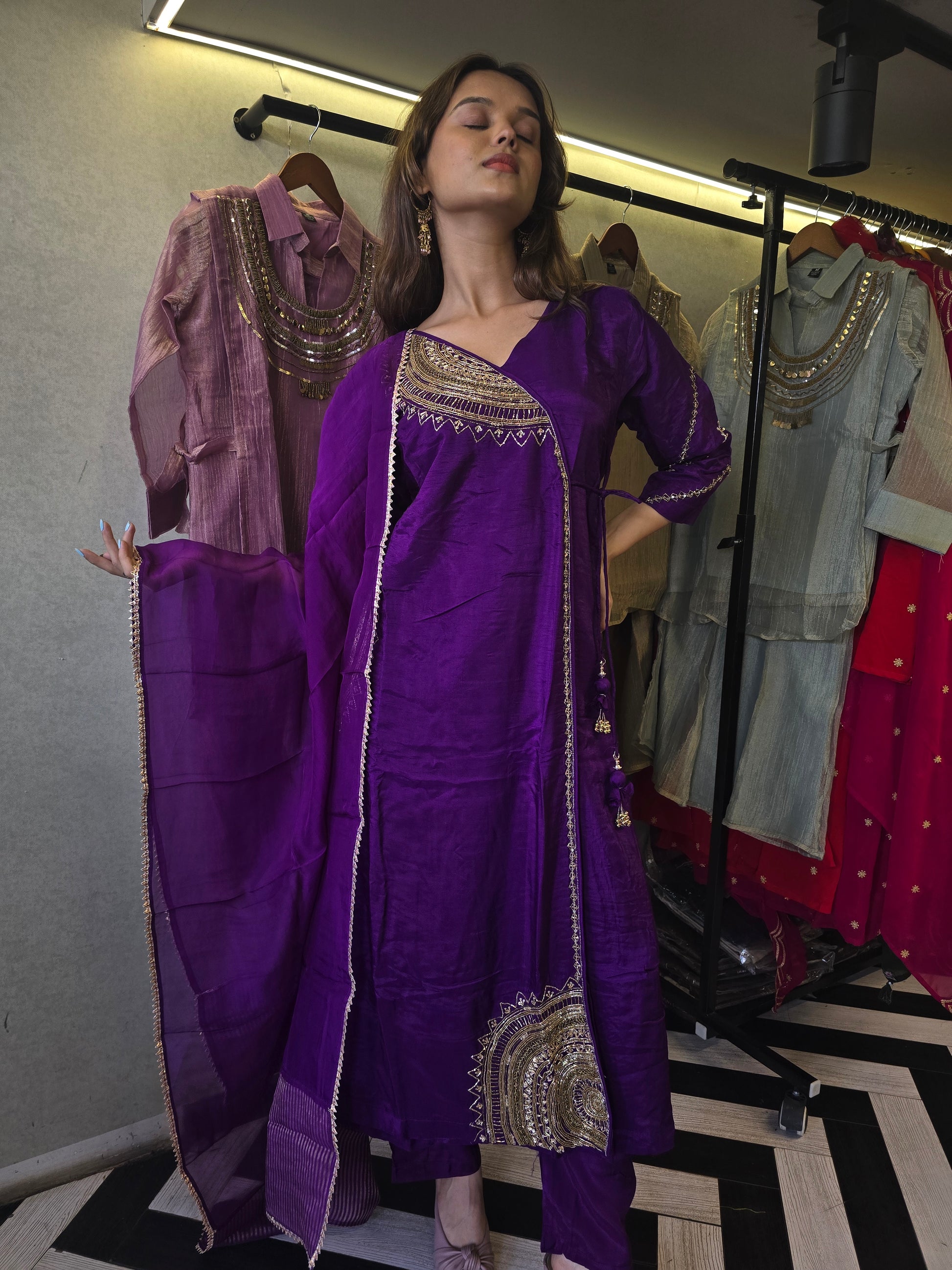 Pure Russian Silk with Hand Work