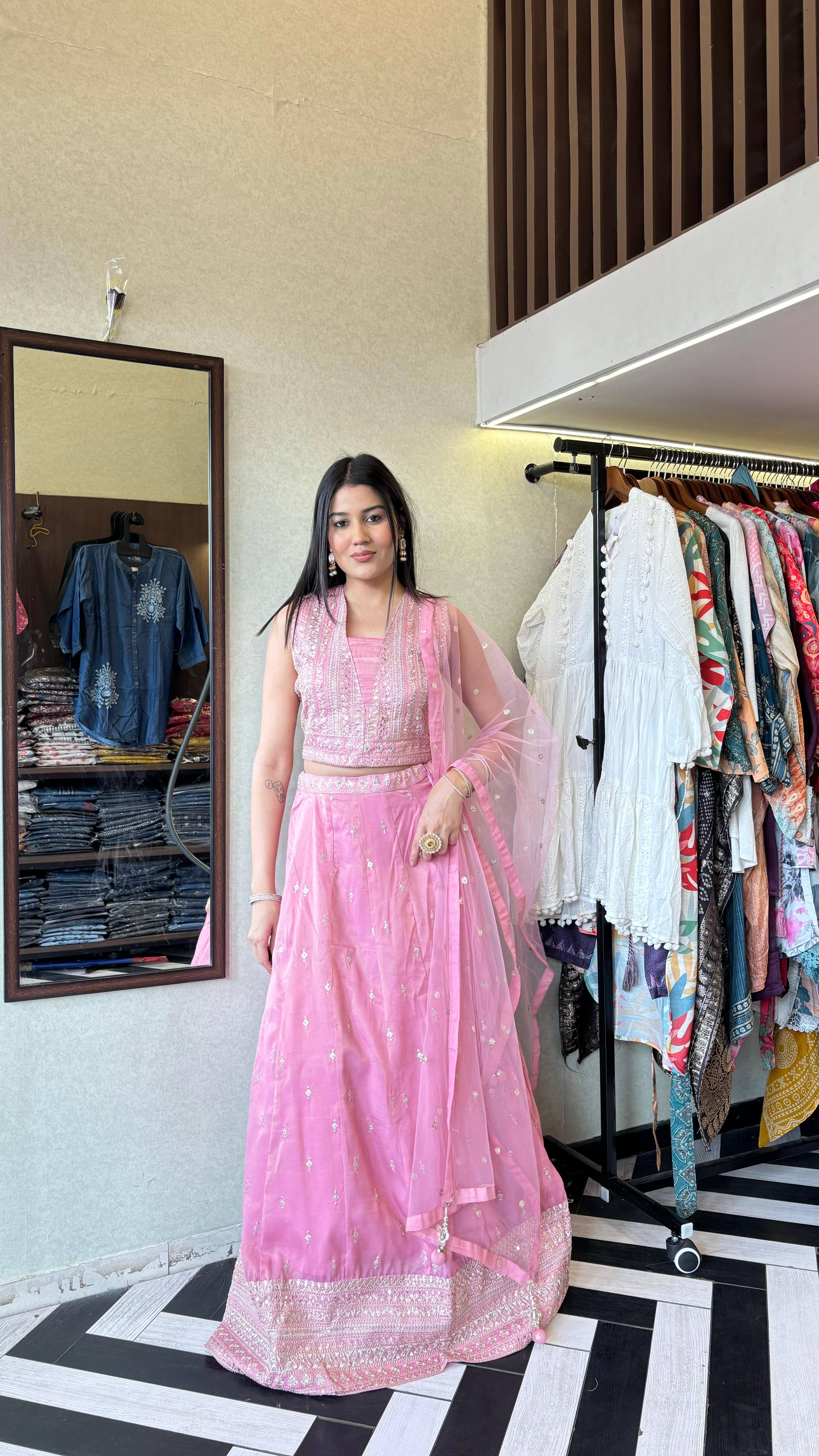 Image of Pure Shimmer 3 Piece with Hand work