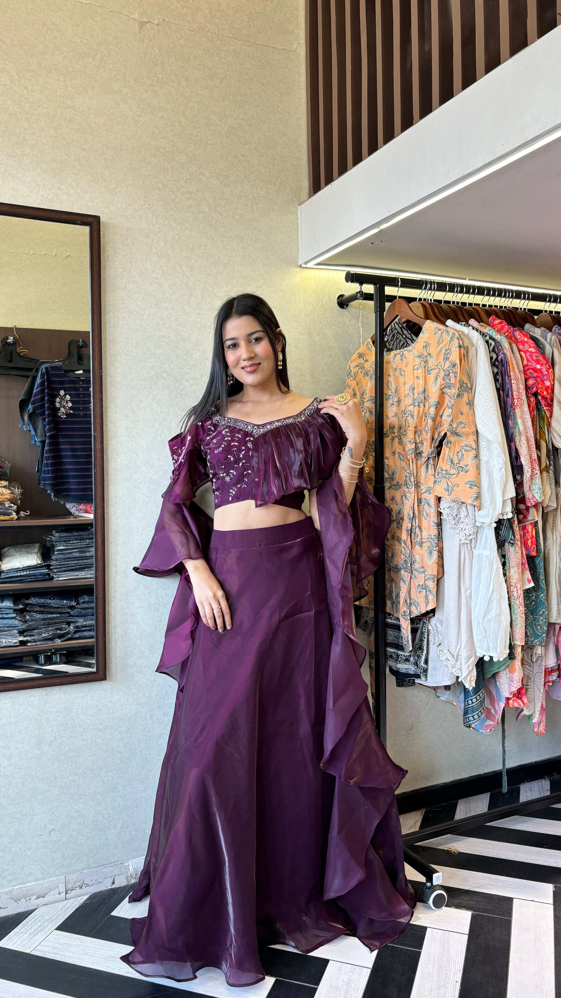 Pure Jimi Chu Indo Western Piece with Hand work