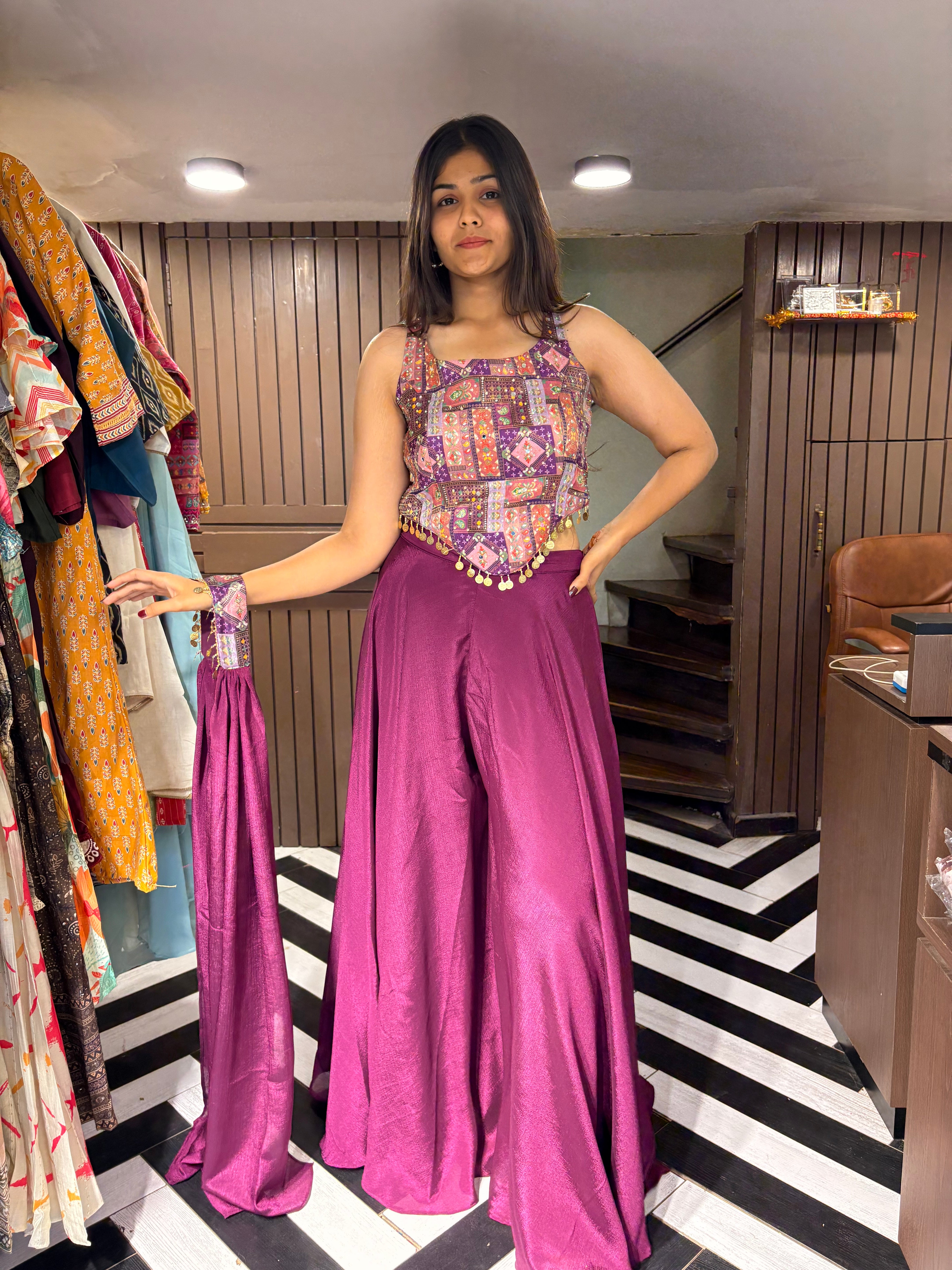 Image of Pure Georgette Indo western