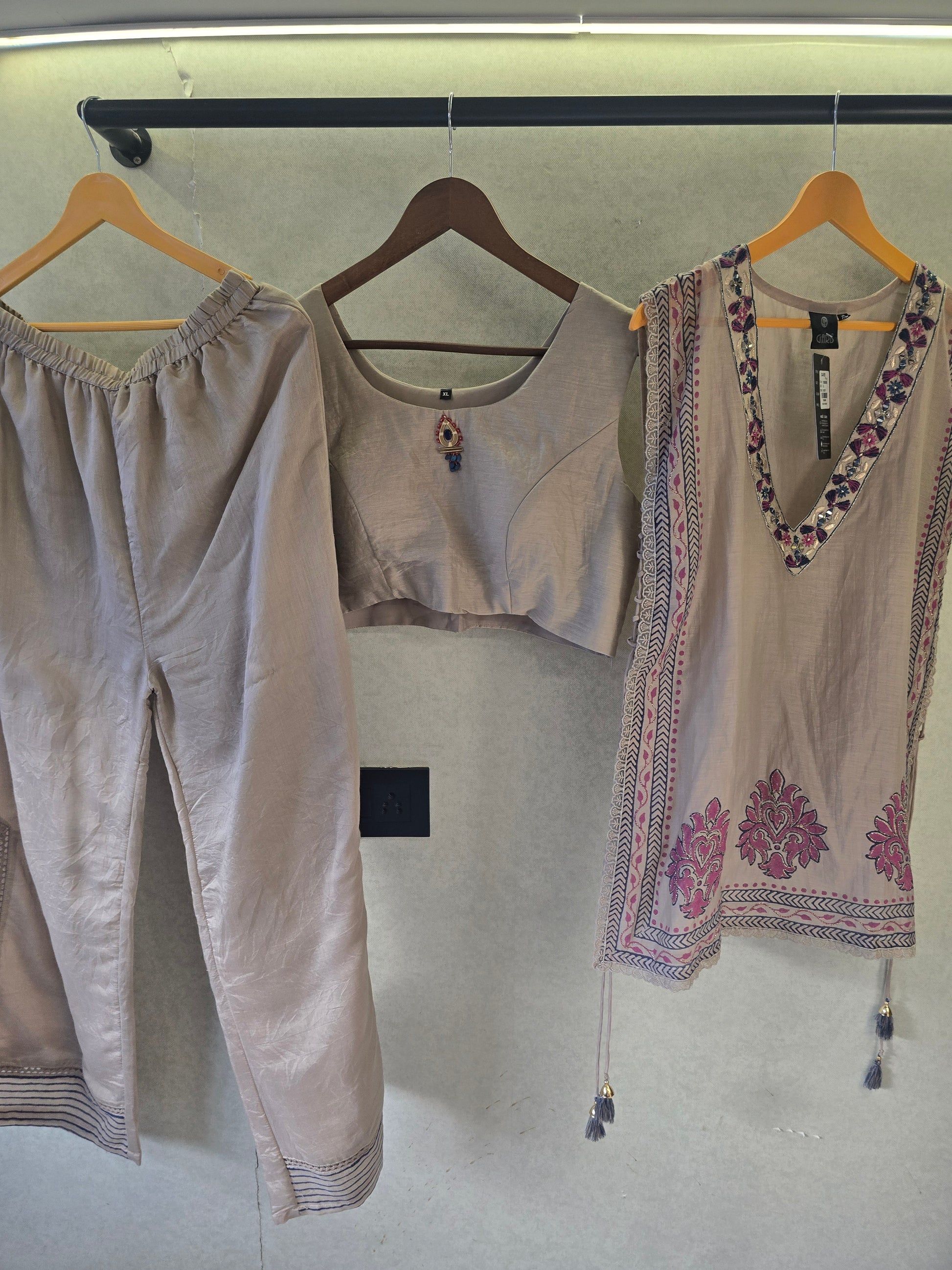 Lavender Handblock Print Cape Style Co-Ord Set