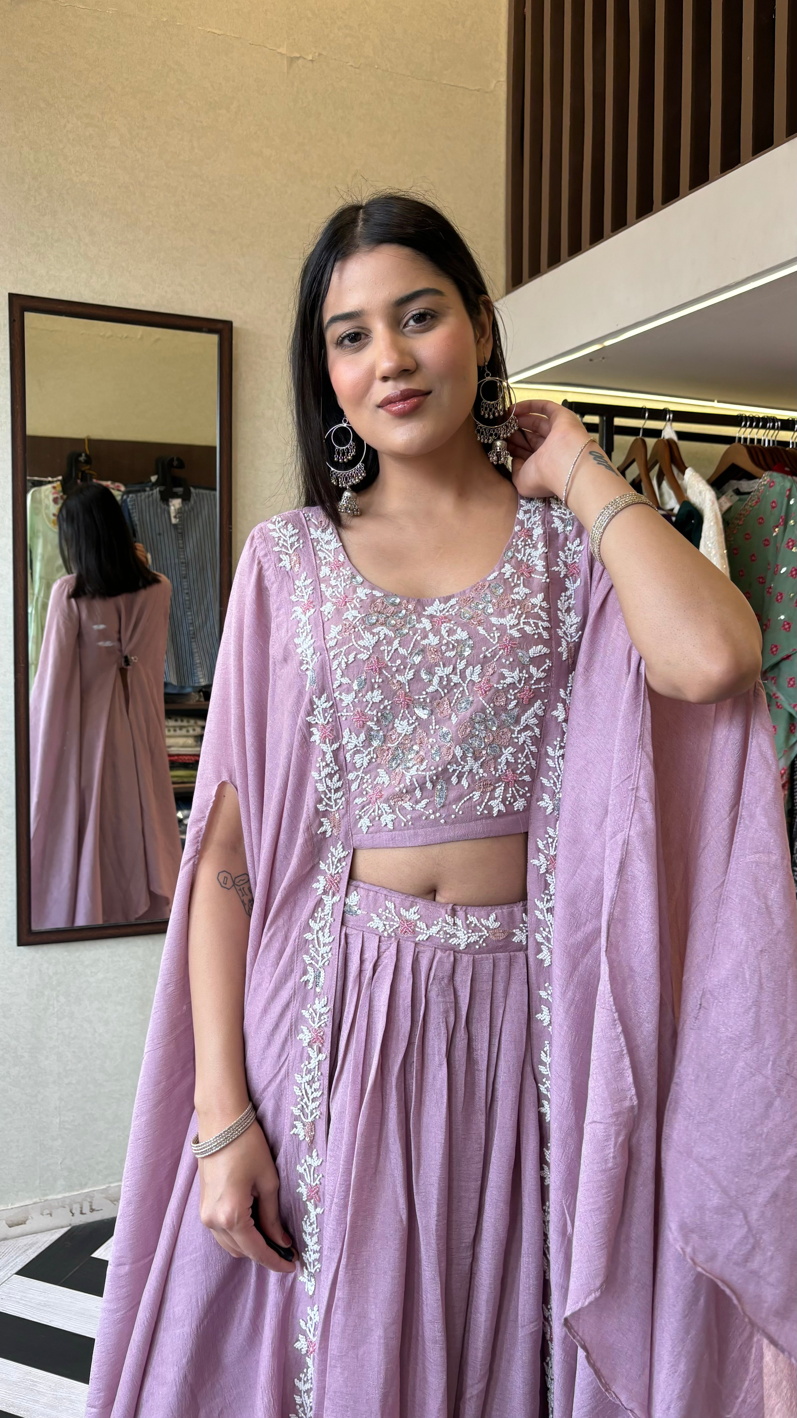 Pure Georgette 2 Piece Set with Gown