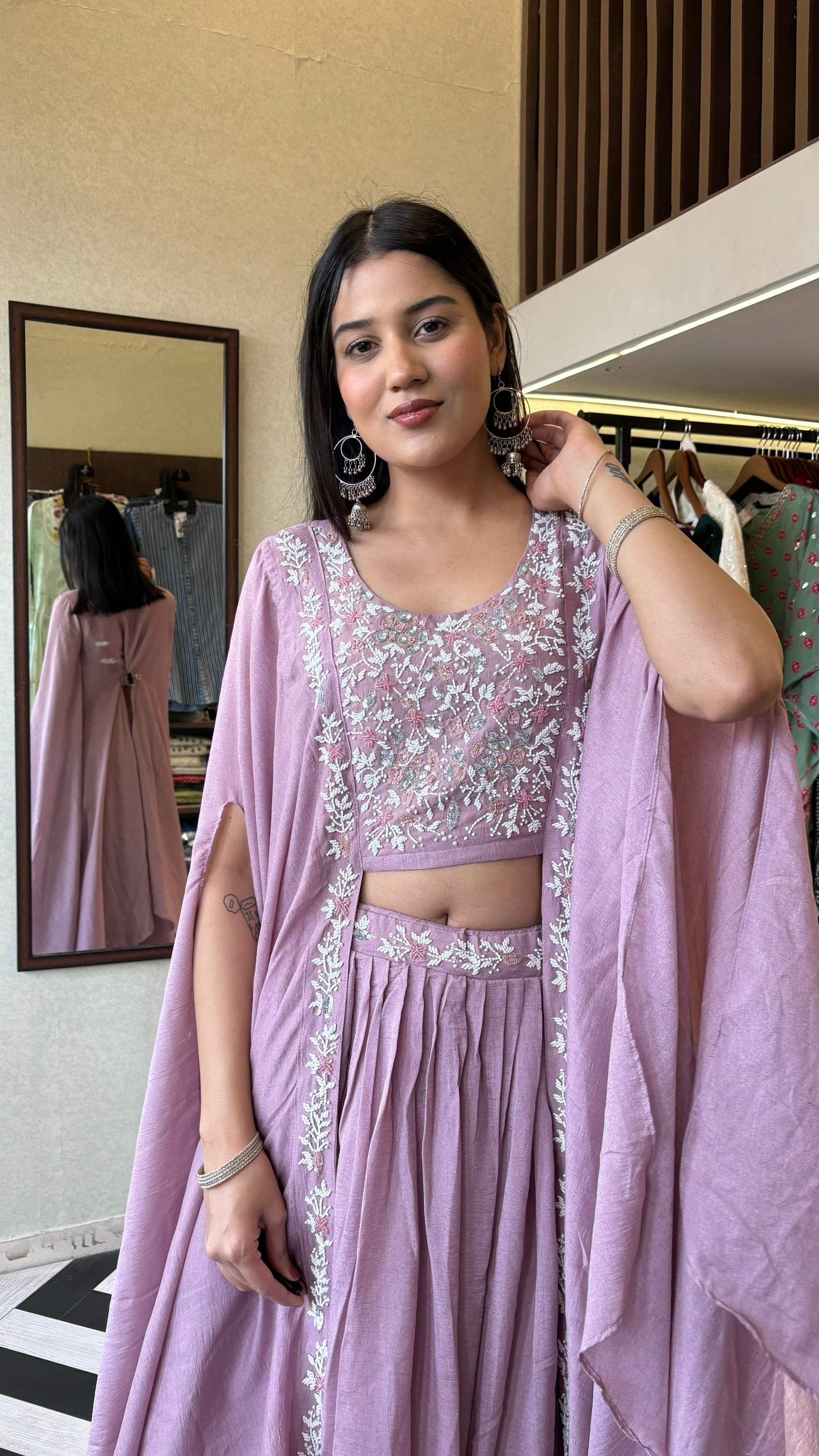 Pure Georgette 2 Piece Set with Gown