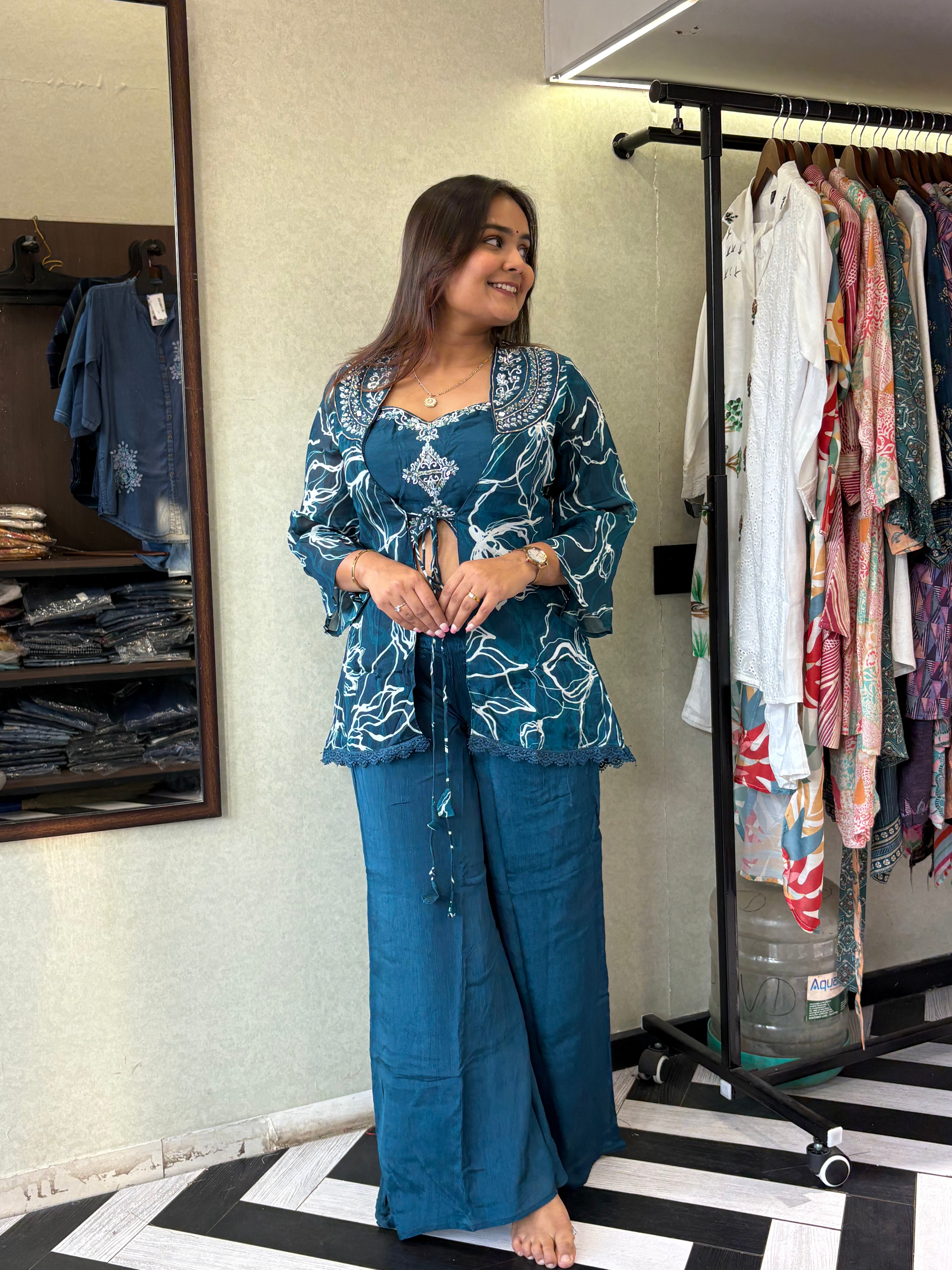 Image of Pure Shimmer 3 Piece with Hand work