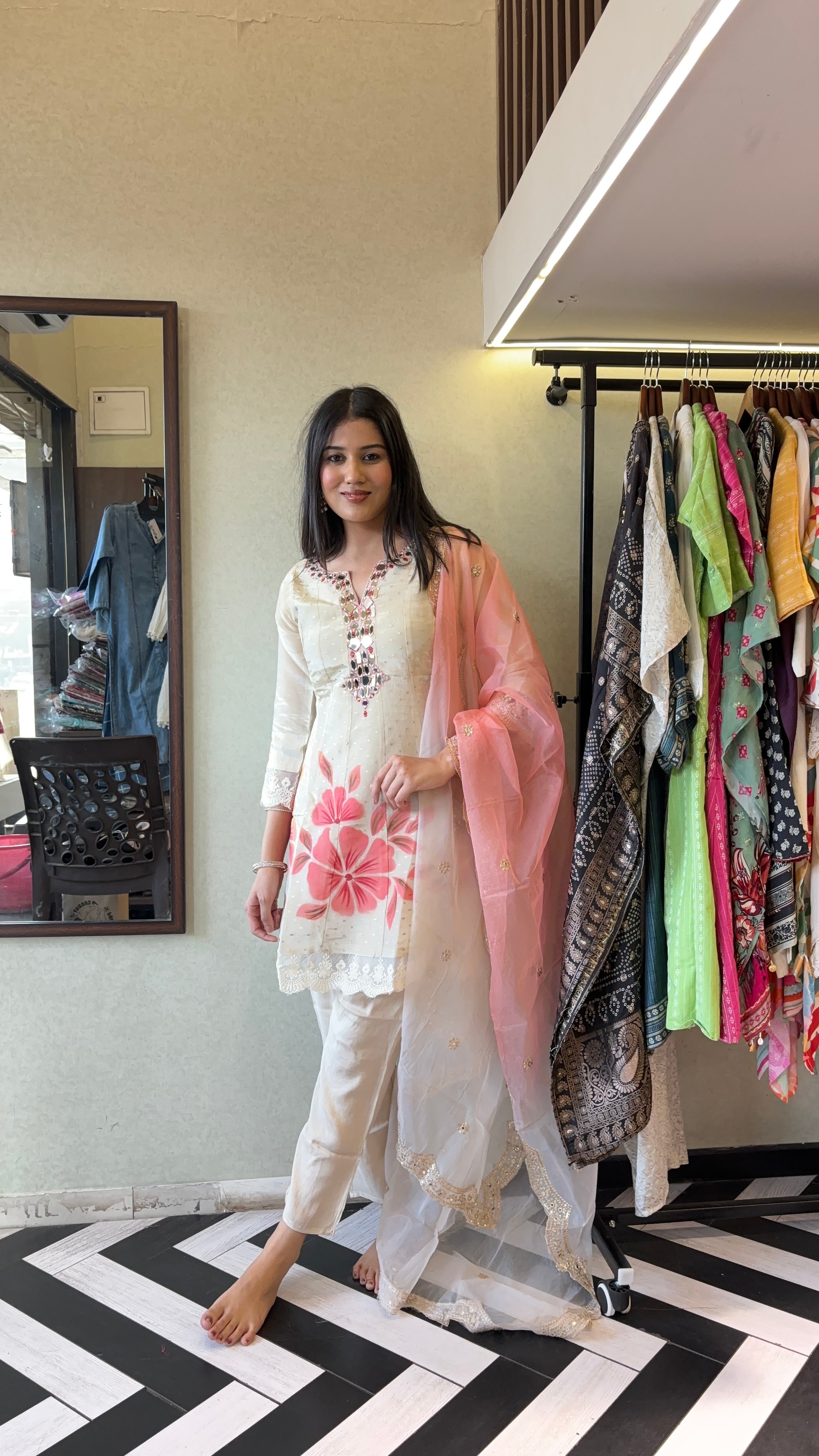 Image of Pure Shimmer 3 Piece Kurti Set