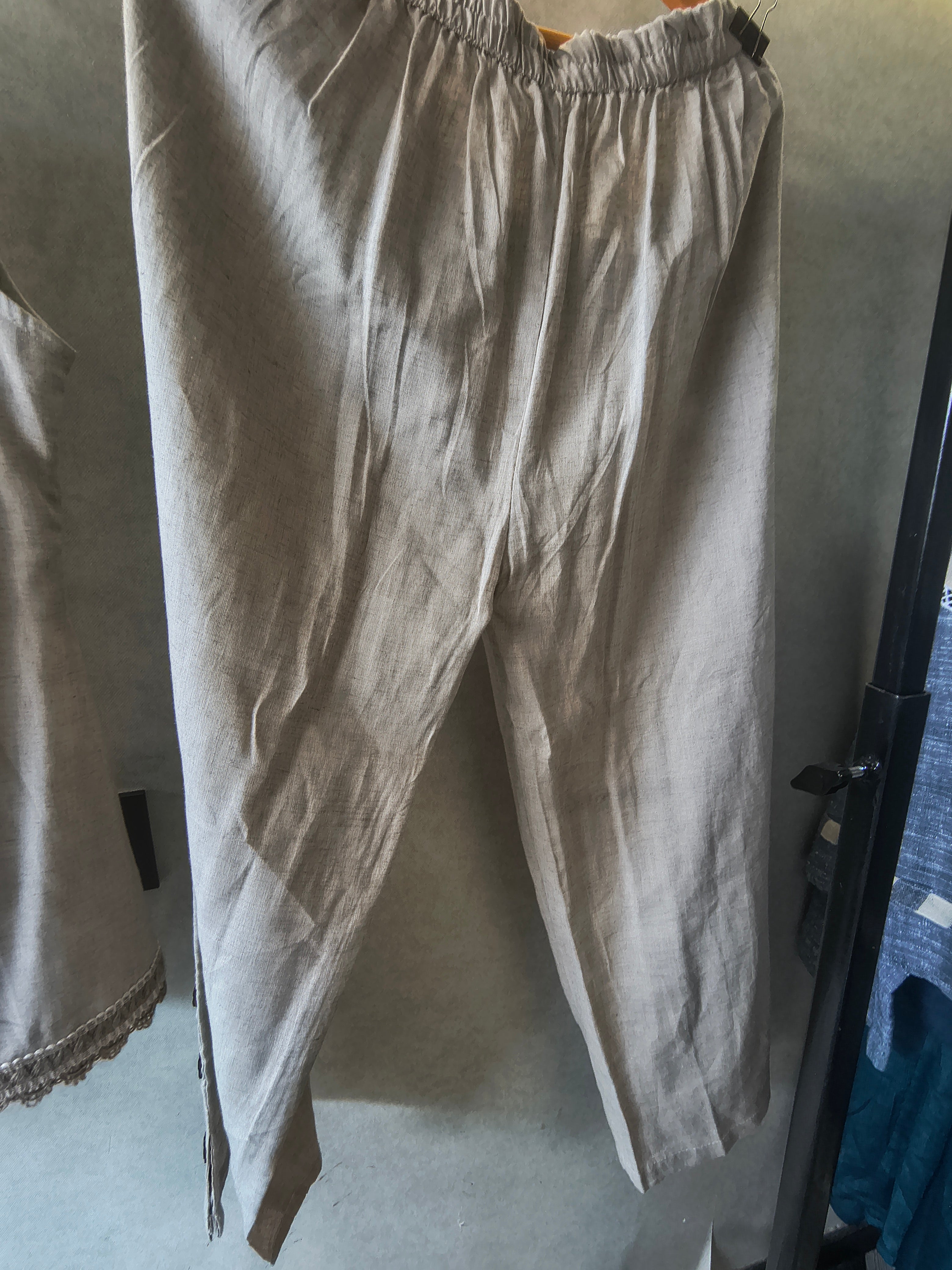 Image of Ivory Floral Hand-Painted Linen Co-Ord Set