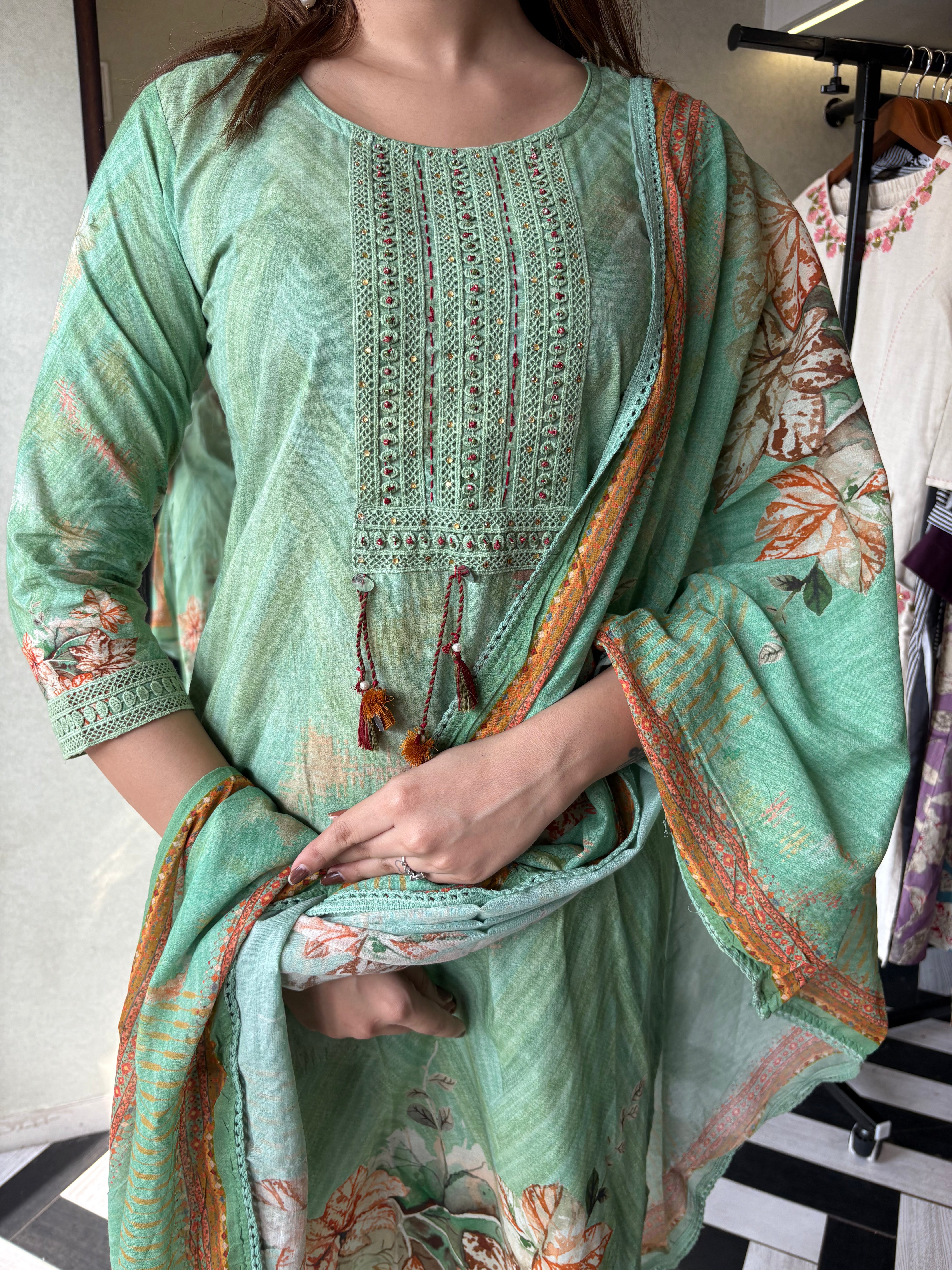 Image of Pure Cotton Designer Kurti Sets