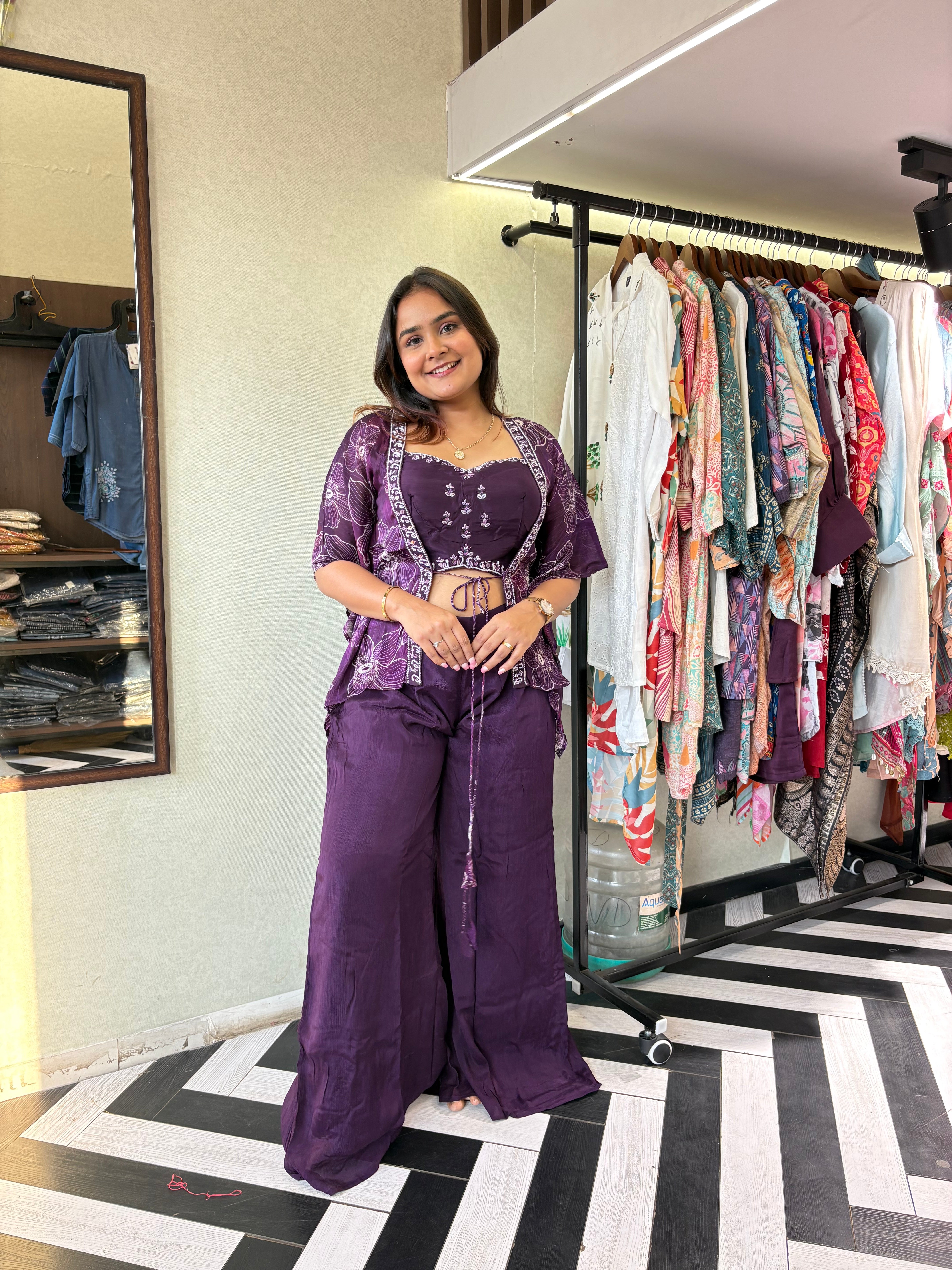 Pure Shimmer 3 Piece with Hand work