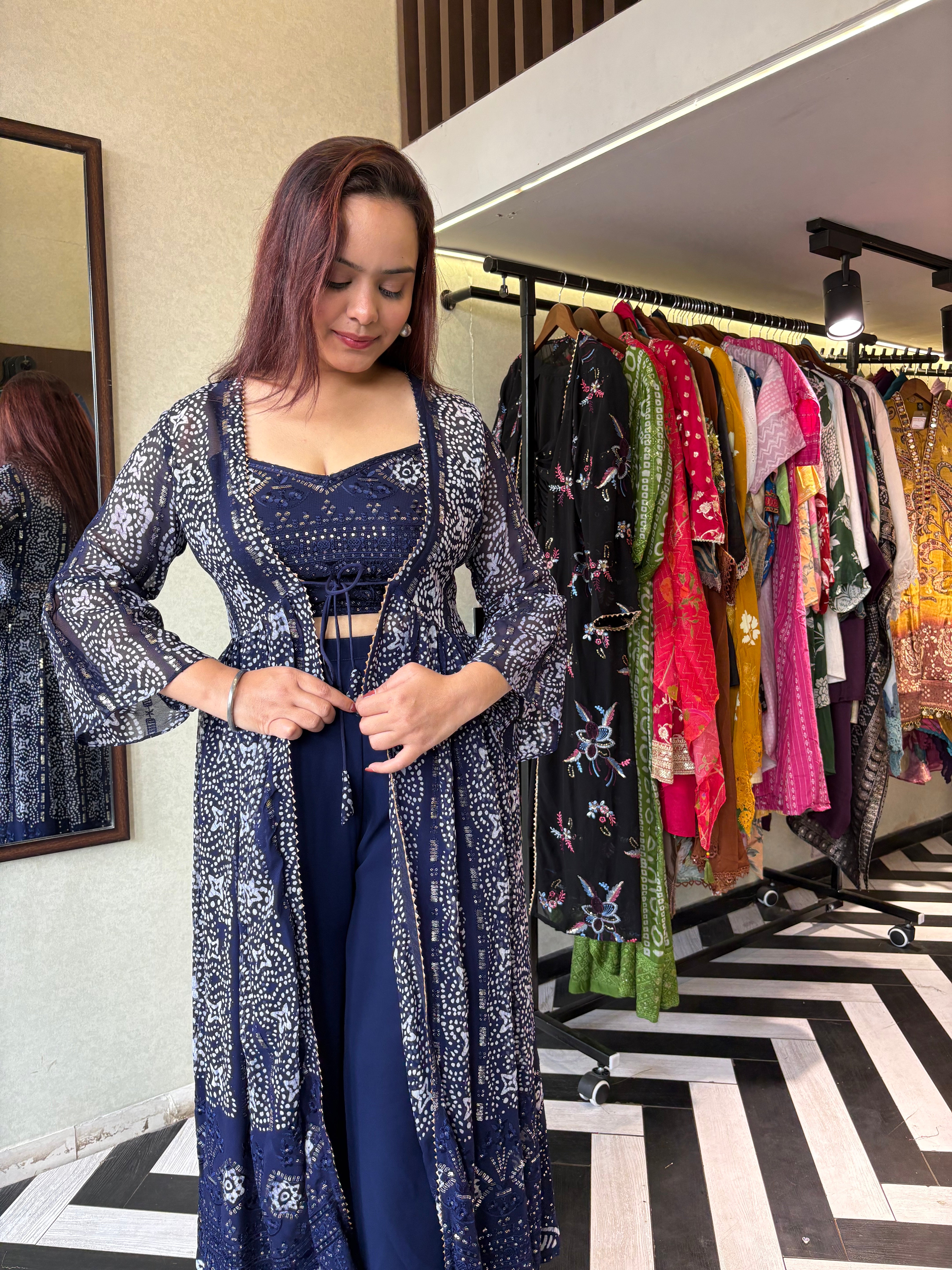 Image of Pure Georgette 3 Piece with Hand work