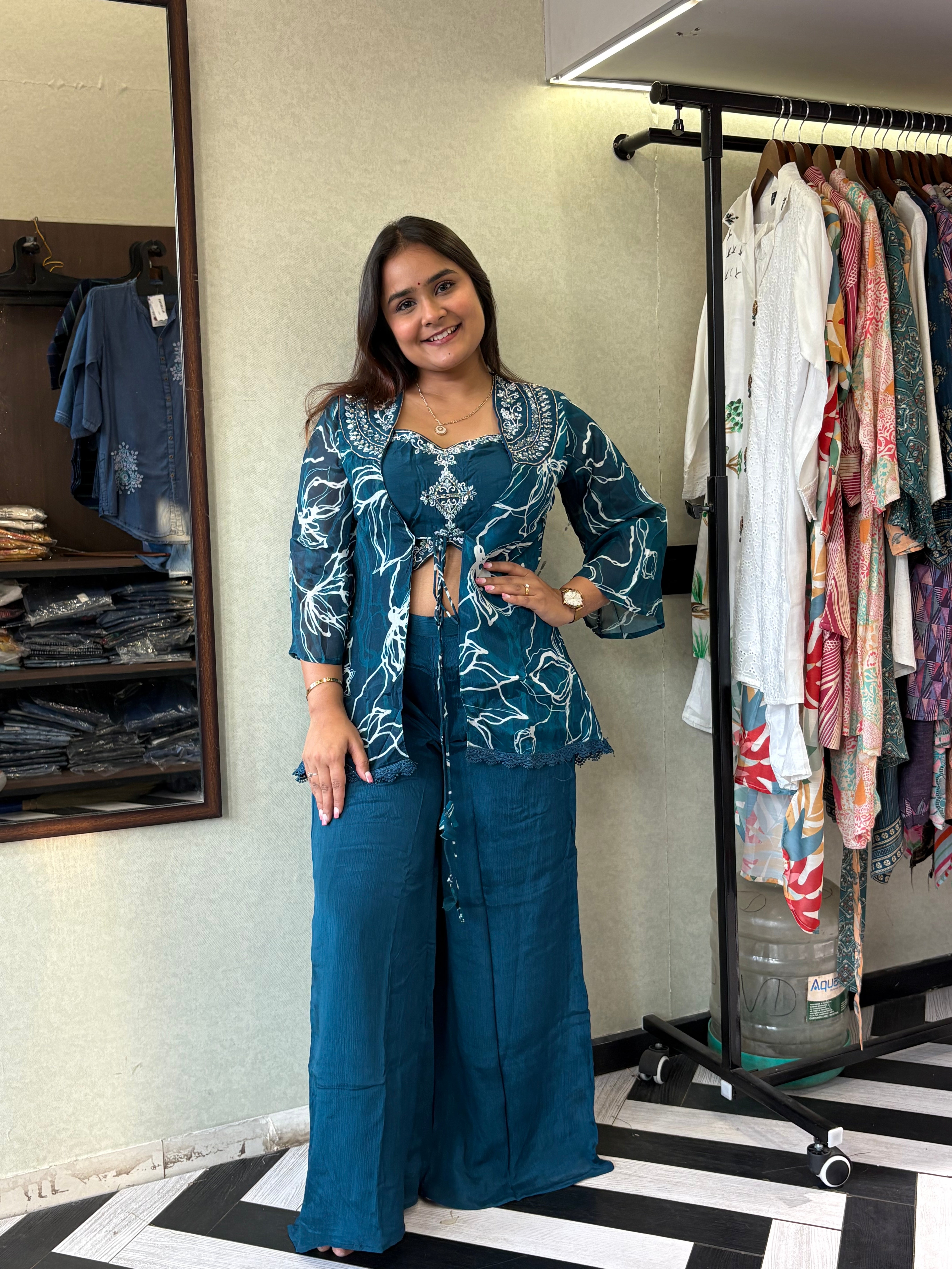 Image of Pure Shimmer 3 Piece with Hand work