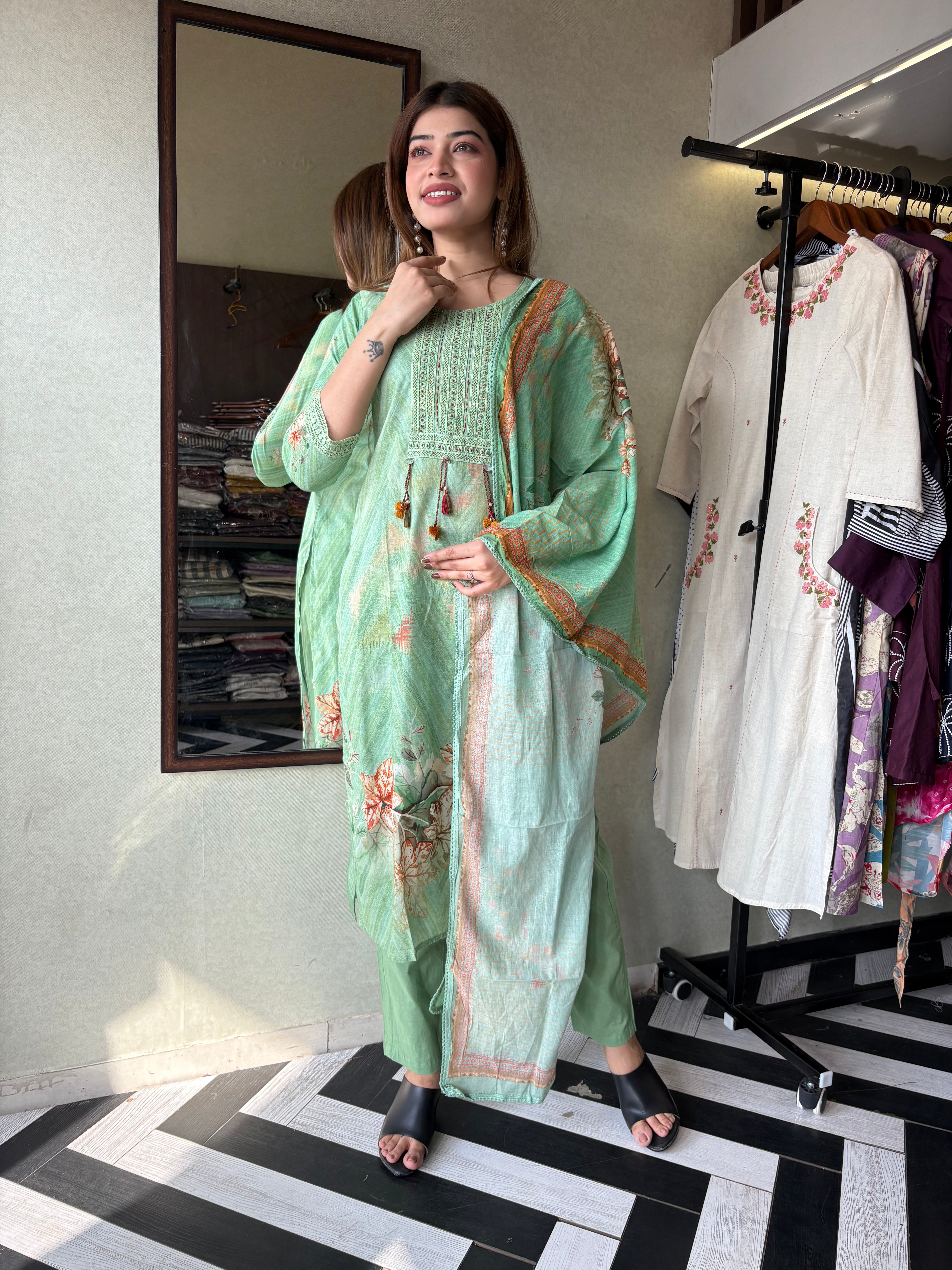 Pure Cotton Designer Kurti Sets