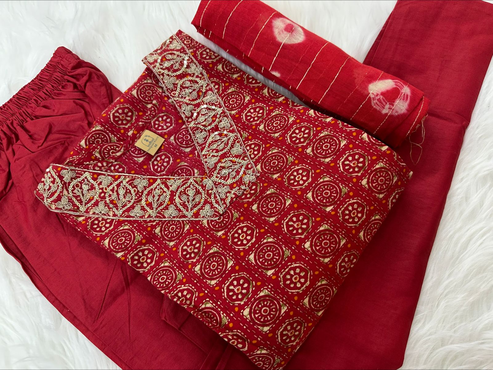 Pure Muslin 3 Piece with Hand work