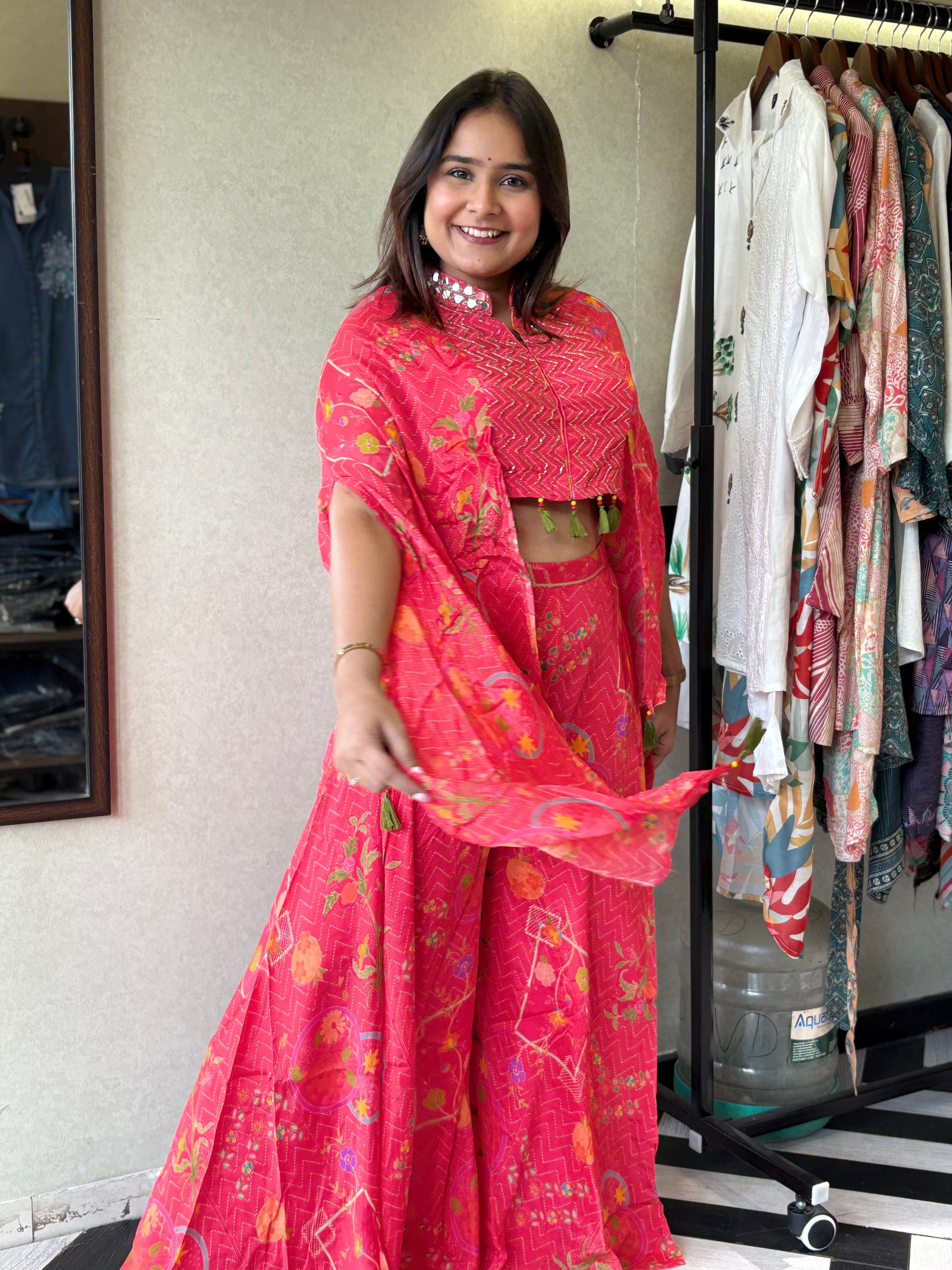 Pure Chinnon 3 Piece with Hand work