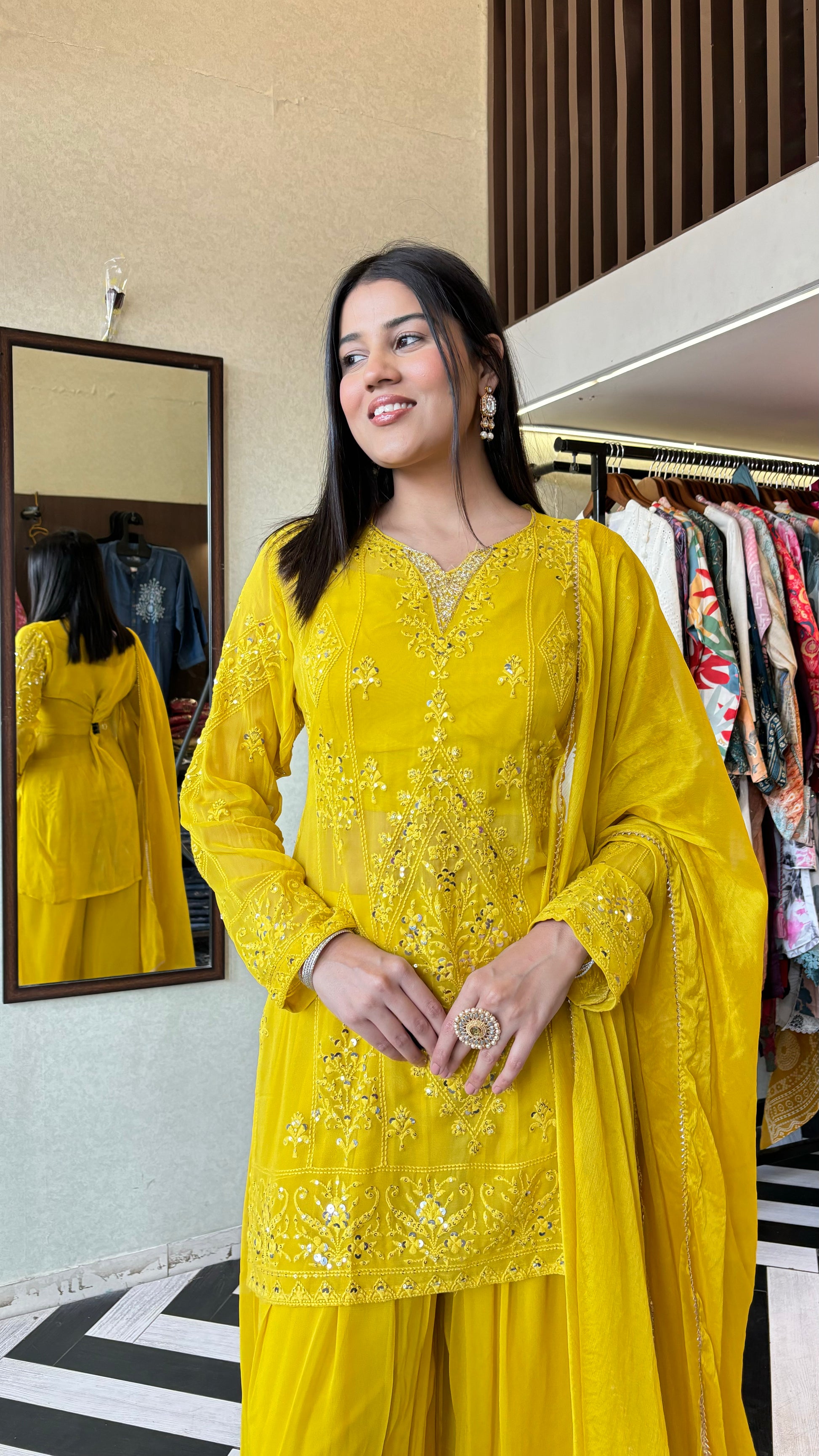 Pure Shimmer 3 Piece with Hand work