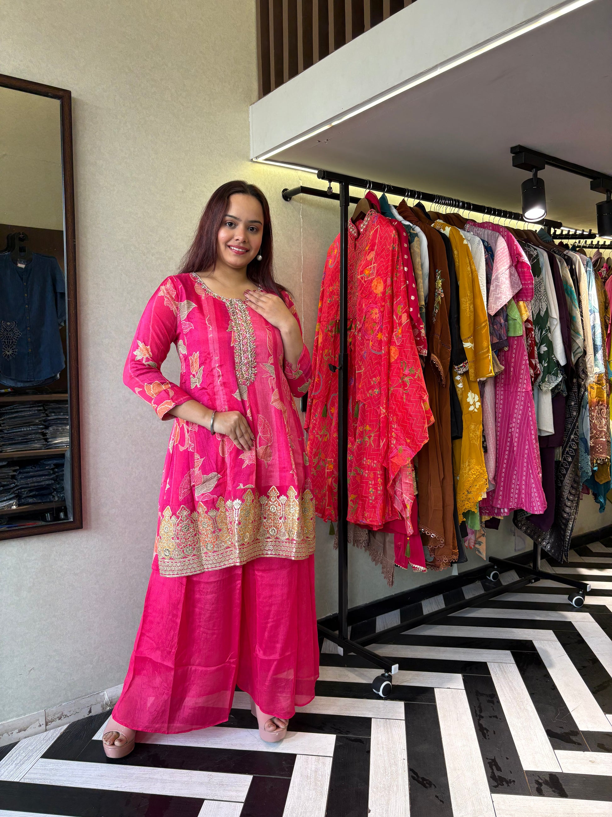 Pure Crepe 3 Piece with Hand work