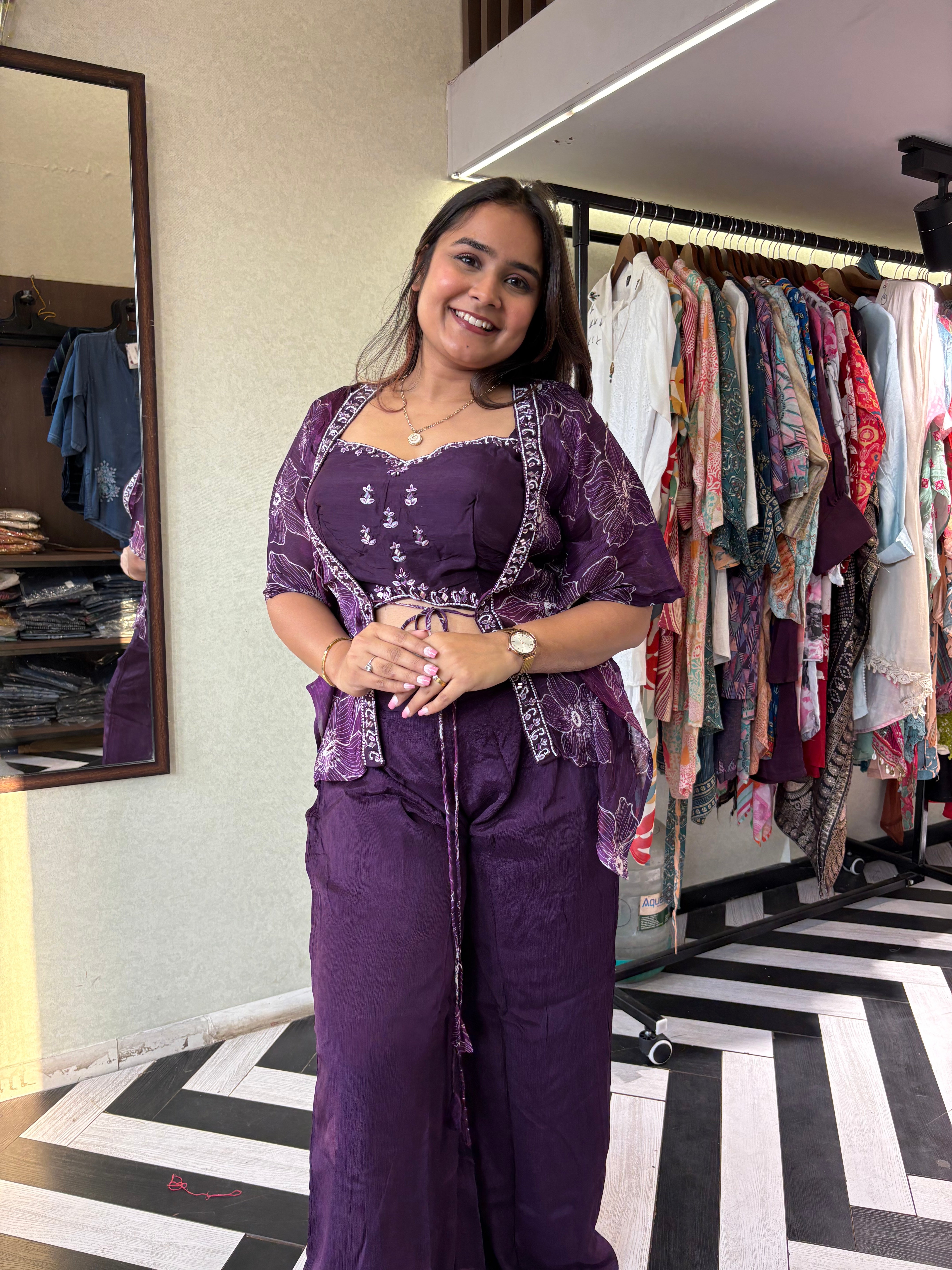 Pure Shimmer 3 Piece with Hand work