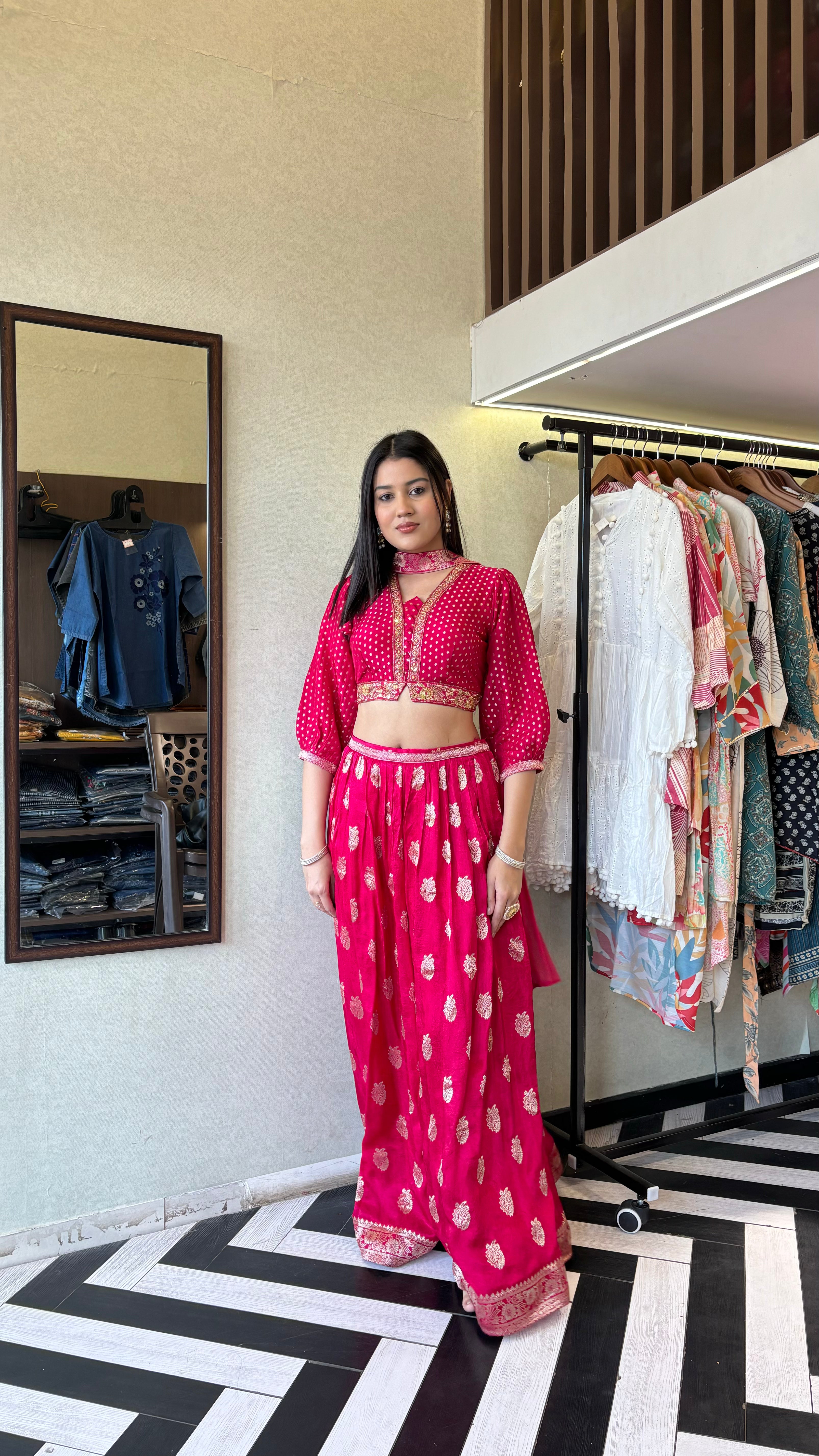 Image of Pure Silk Designer 2 Piece with Hand work