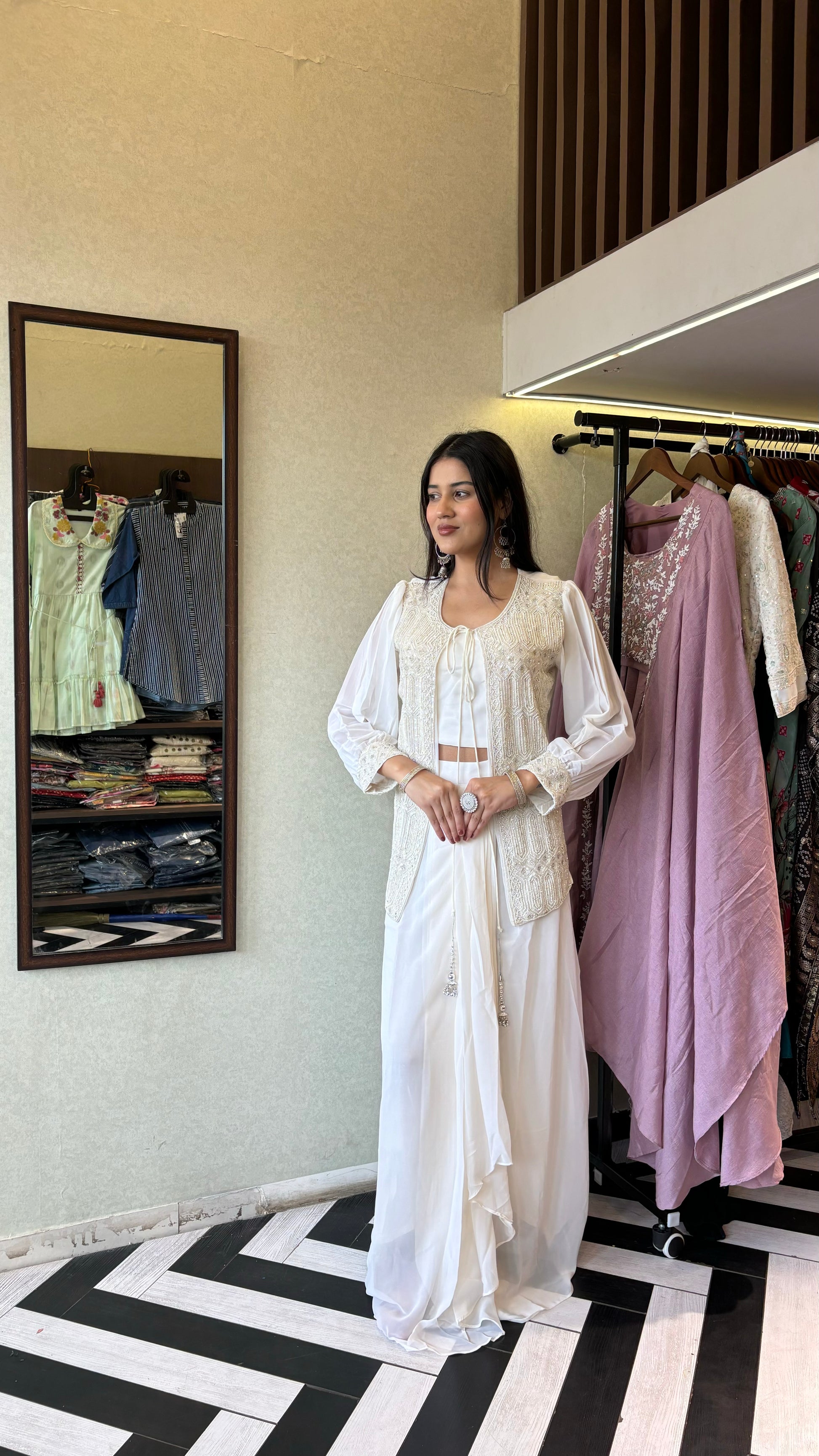 Pure Georgette Indo western 3 Piece