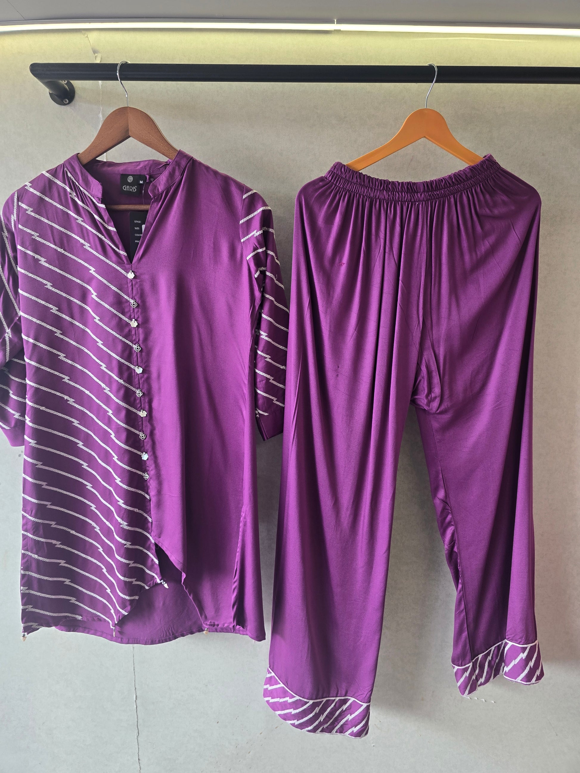 Royal Purple Satin Fusion Co-Ord Set