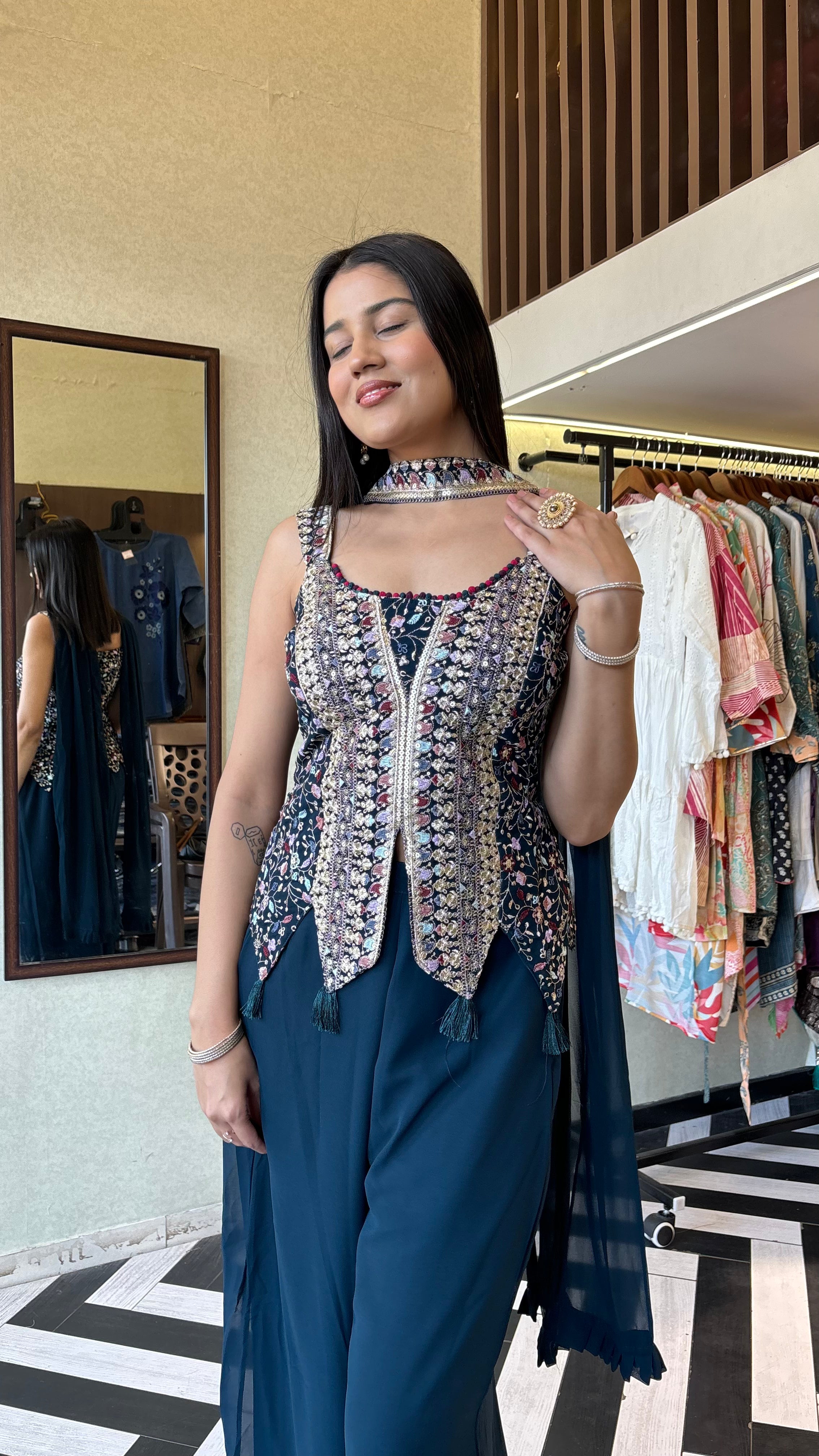 Pure Georgette 3 Piece Set with Hand work