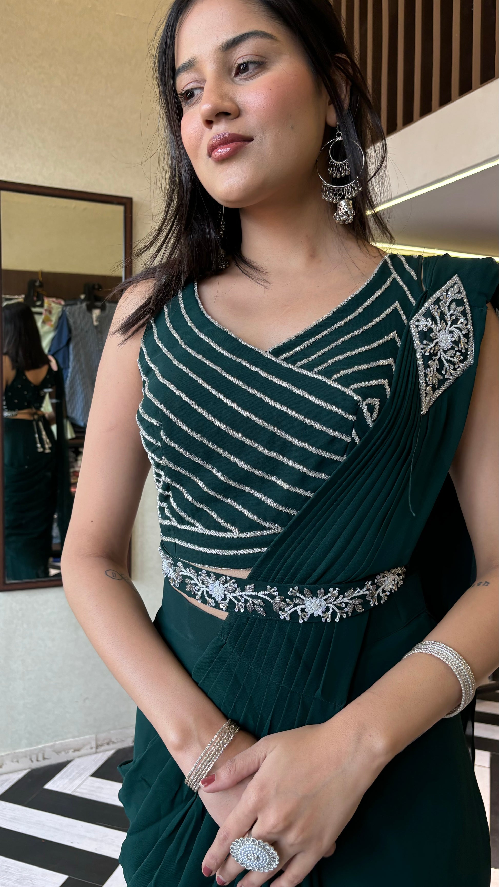 Pure Georgette Saree Style Indo western