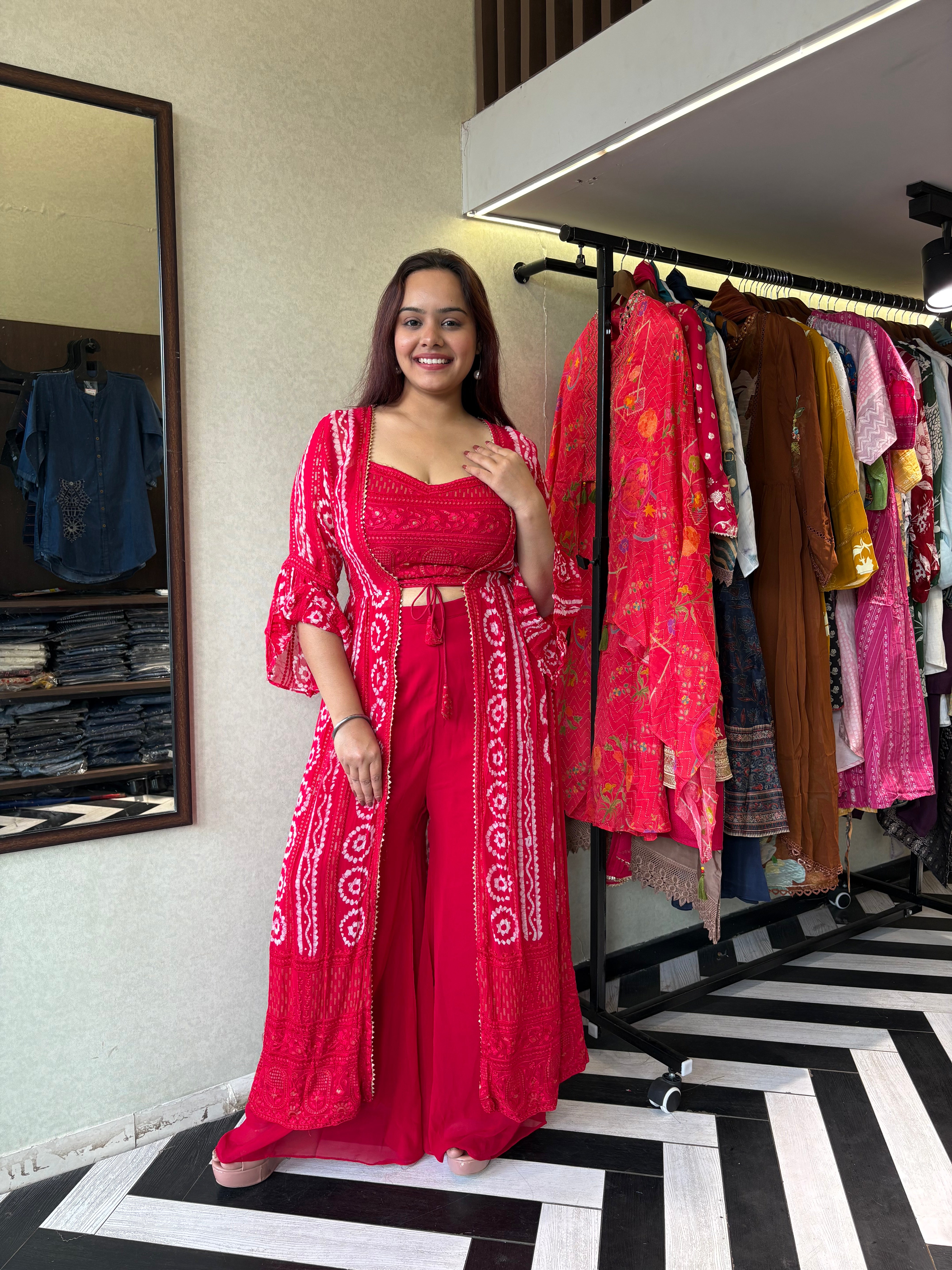 Image of Pure Georgette 3 Piece with Hand work